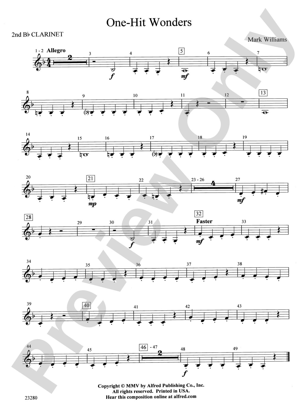 One-Hit Wonders: 2nd B-flat Clarinet