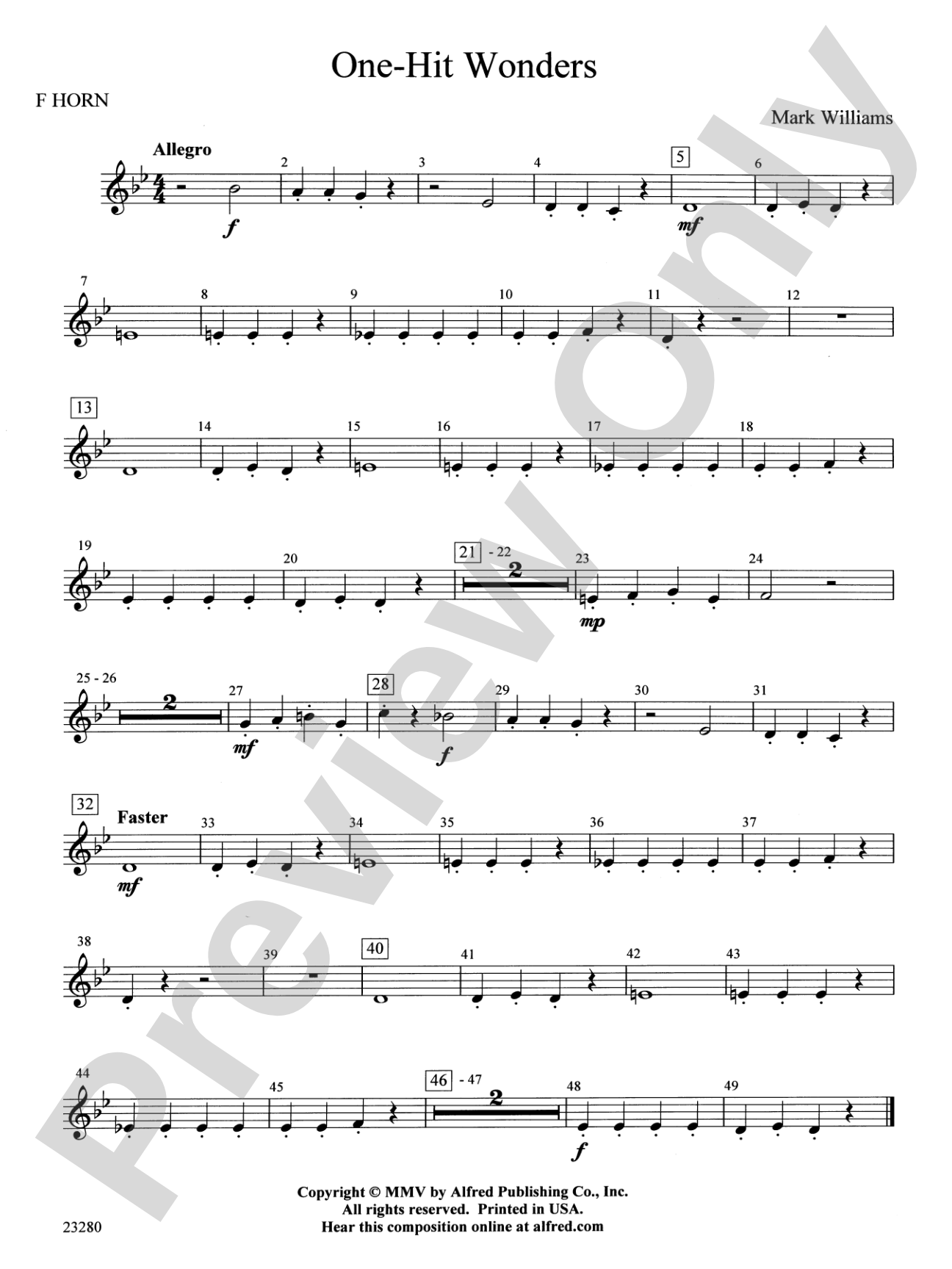 One-Hit Wonders: 1st F Horn