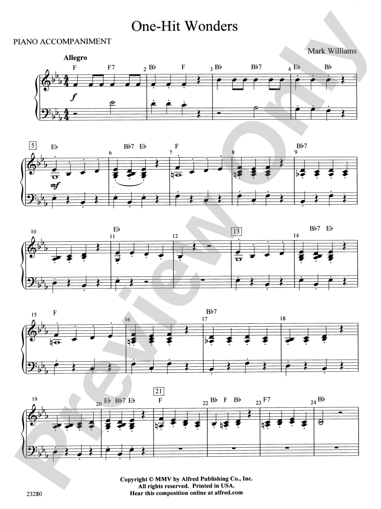 One-Hit Wonders: Piano Accompaniment