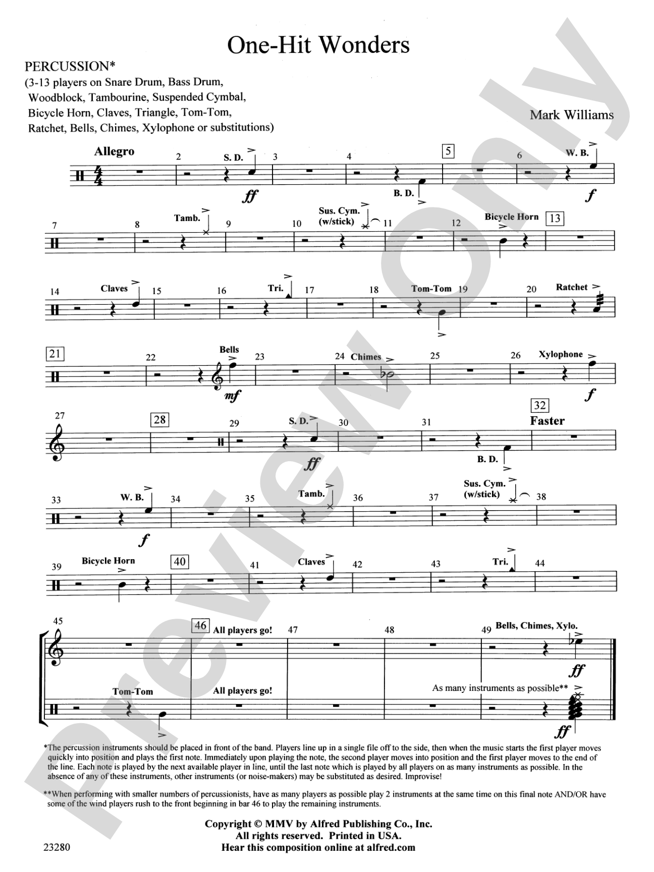 One-Hit Wonders: 1st Percussion