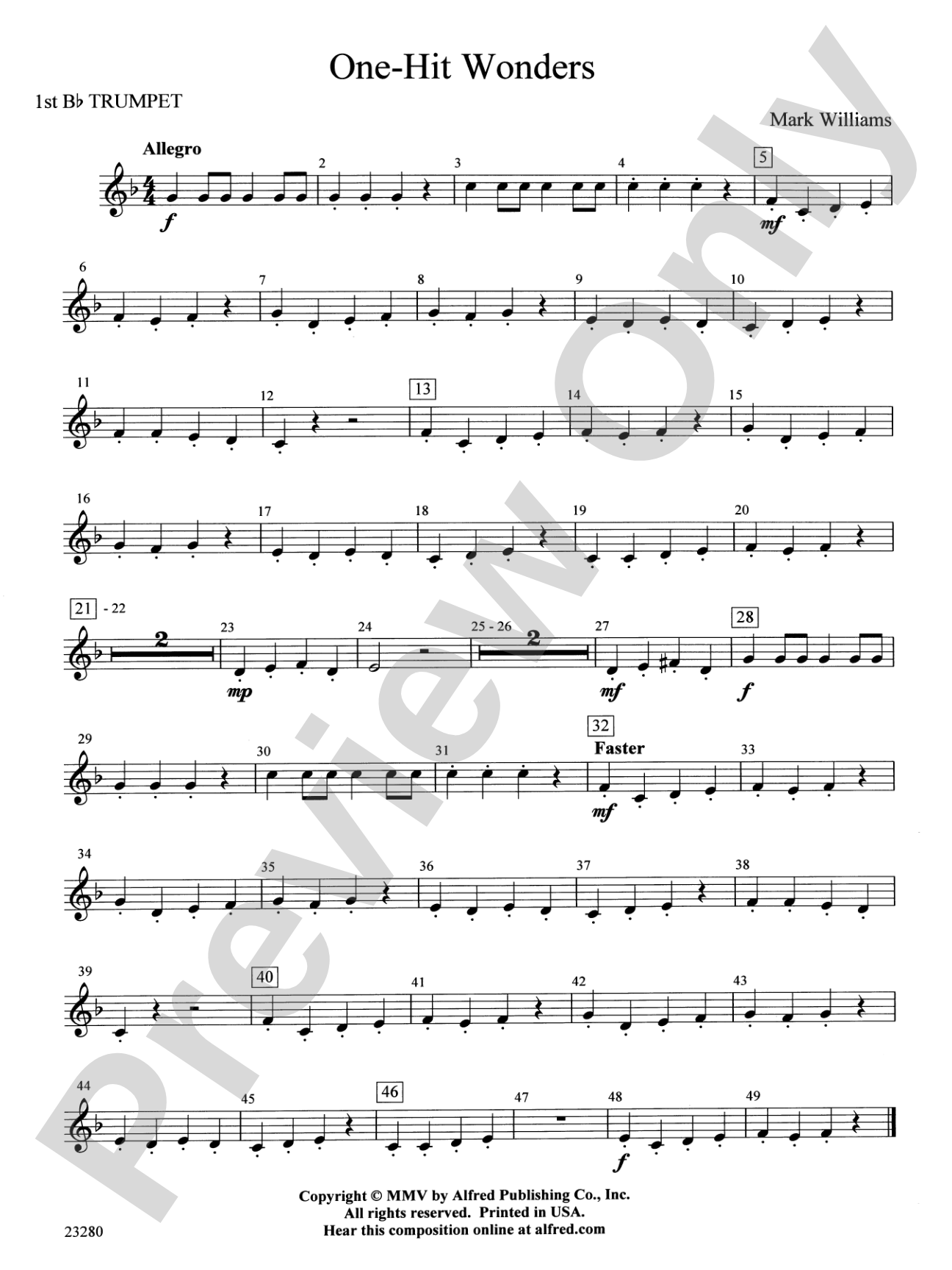 One-Hit Wonders: 1st B-flat Trumpet