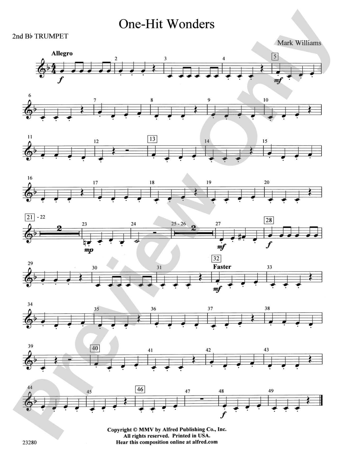 One-Hit Wonders: 2nd B-flat Trumpet