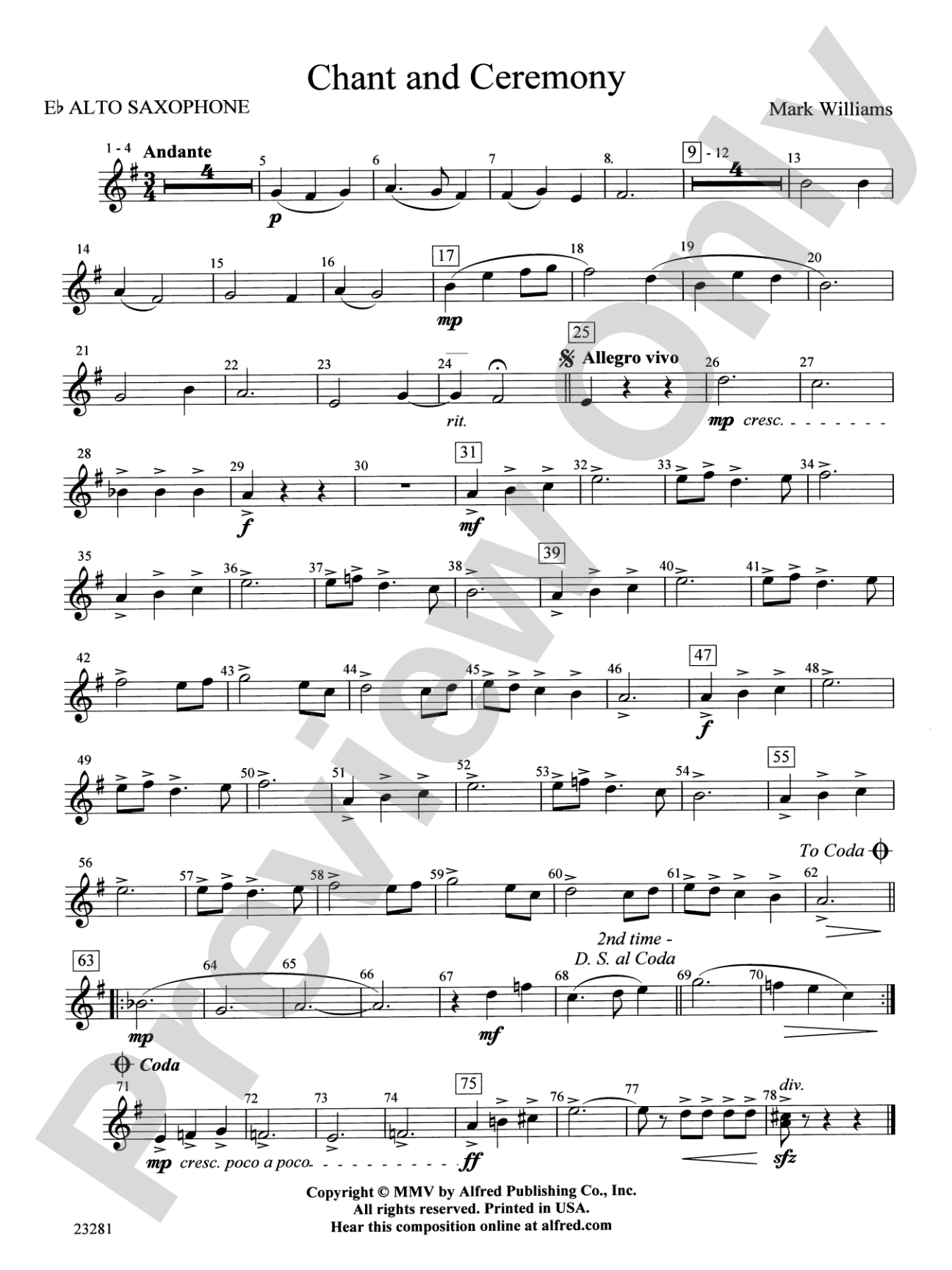 Chant and Ceremony: E-flat Alto Saxophone