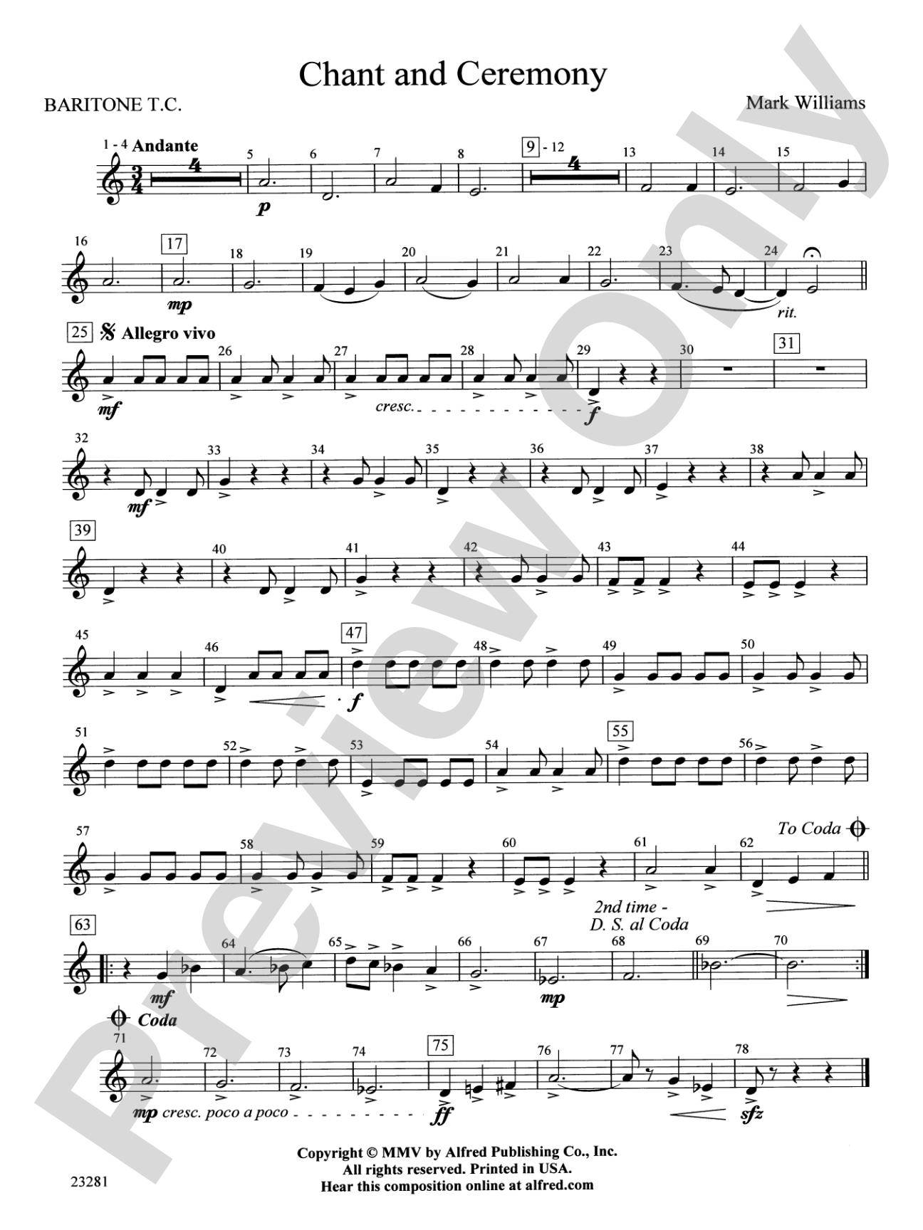 Chant and Ceremony: Baritone T.C.
