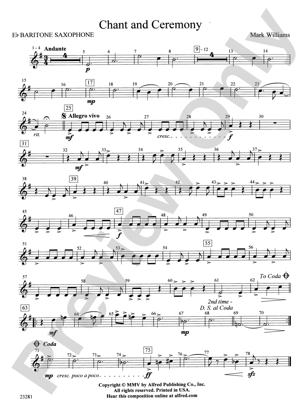 Chant and Ceremony: E-flat Baritone Saxophone
