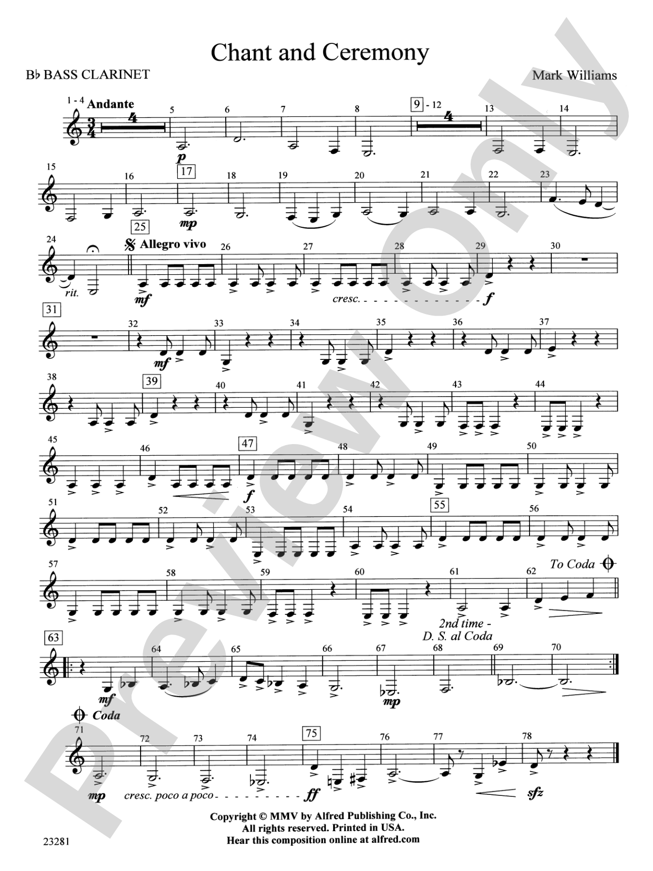Chant and Ceremony: B-flat Bass Clarinet