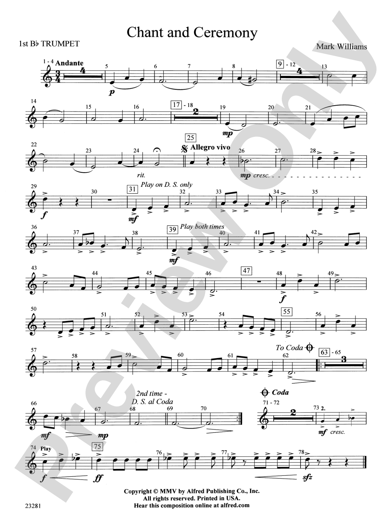 Chant and Ceremony: 1st B-flat Trumpet