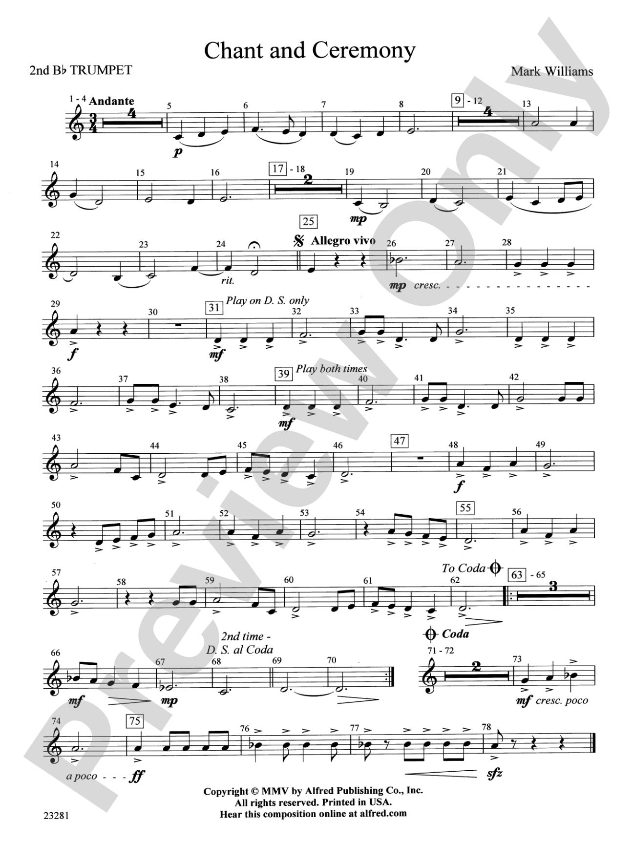 Chant and Ceremony: 2nd B-flat Trumpet