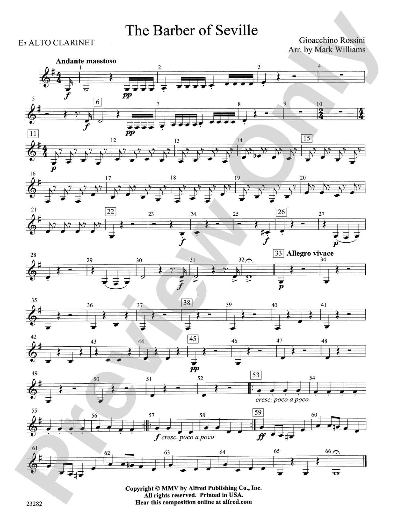 The Barber of Seville: E-flat Alto Clarinet