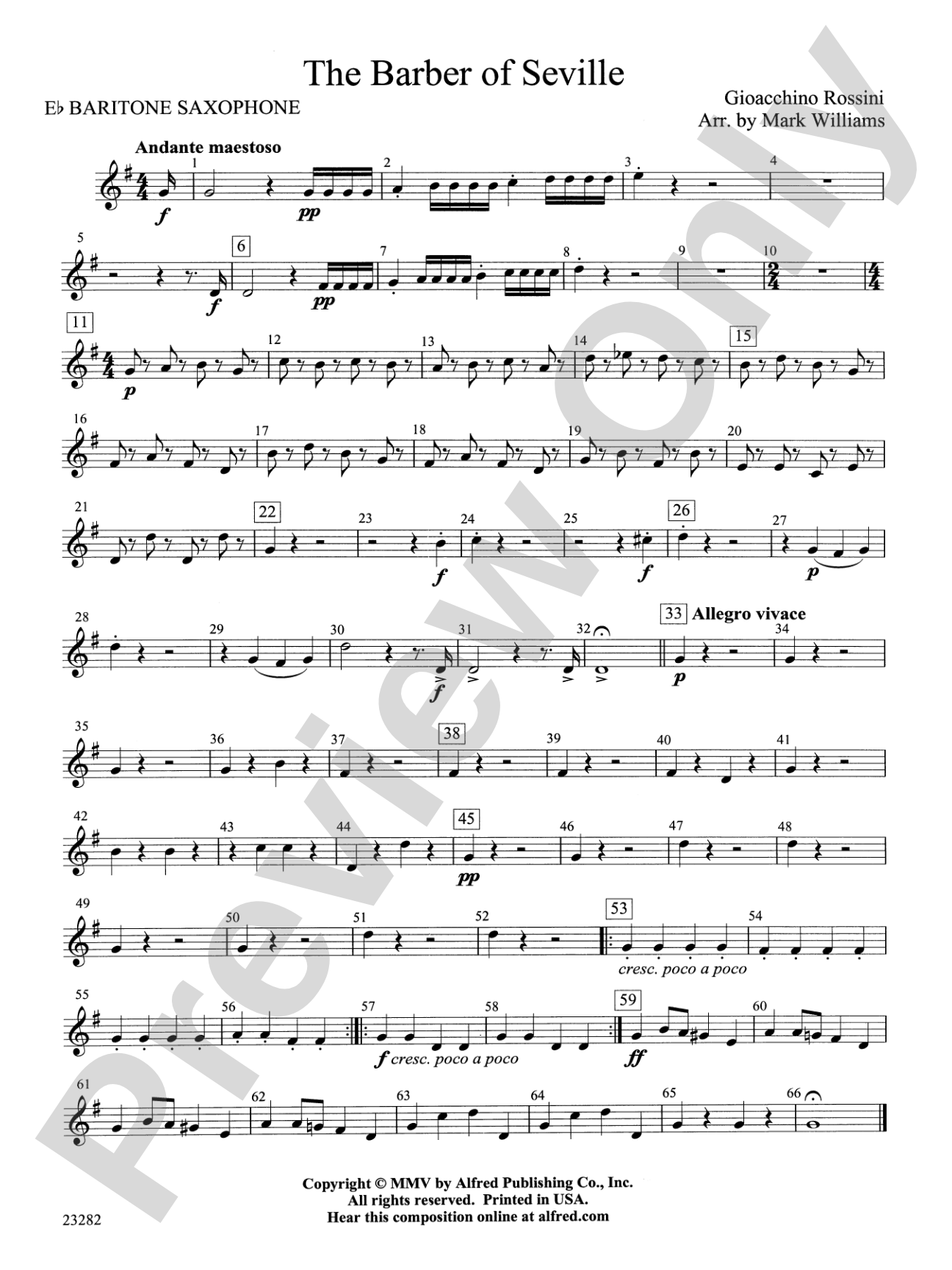 The Barber of Seville: E-flat Baritone Saxophone