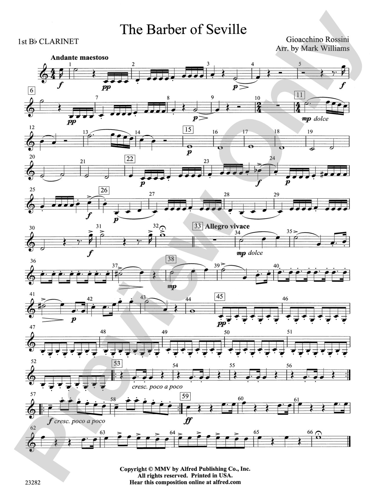 The Barber of Seville: 1st B-flat Clarinet