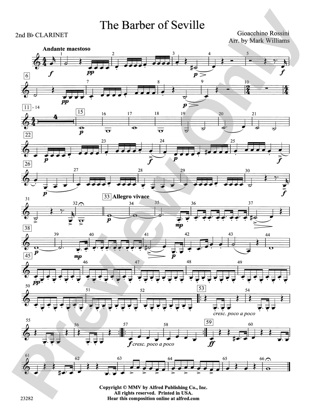 The Barber of Seville: 2nd B-flat Clarinet