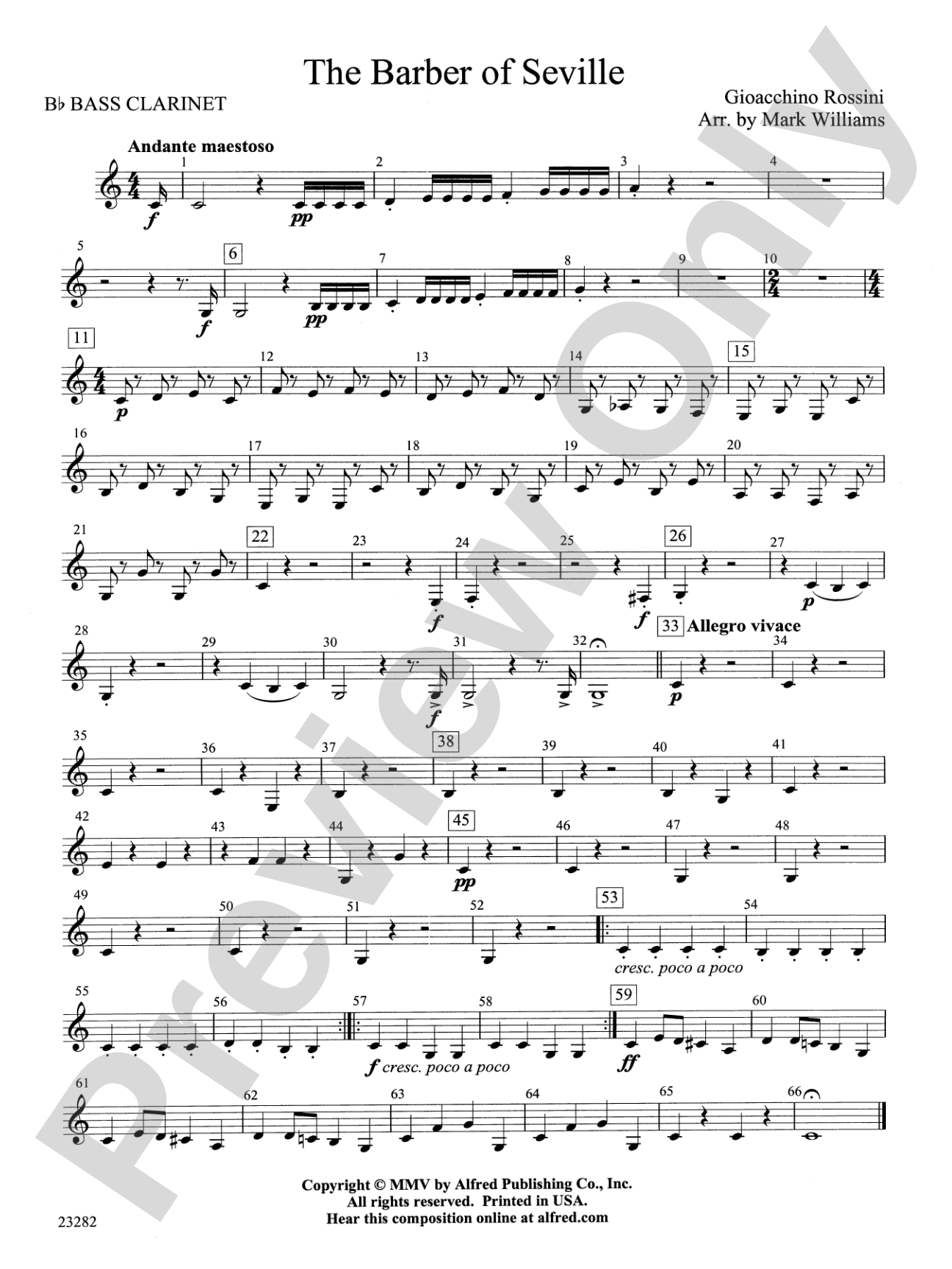 The Barber of Seville: B-flat Bass Clarinet