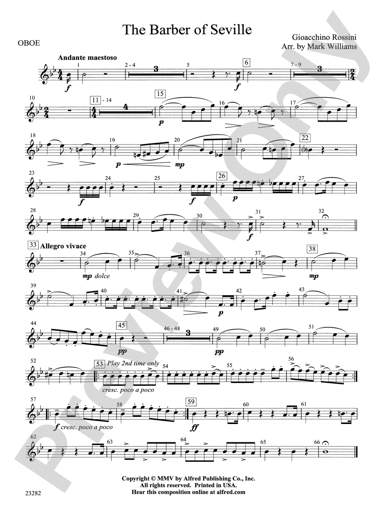 The Barber of Seville: Oboe