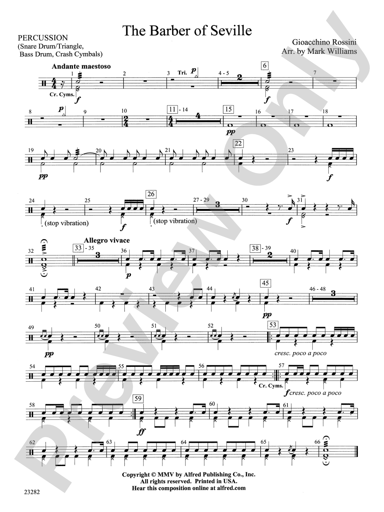 The Barber of Seville: 1st Percussion
