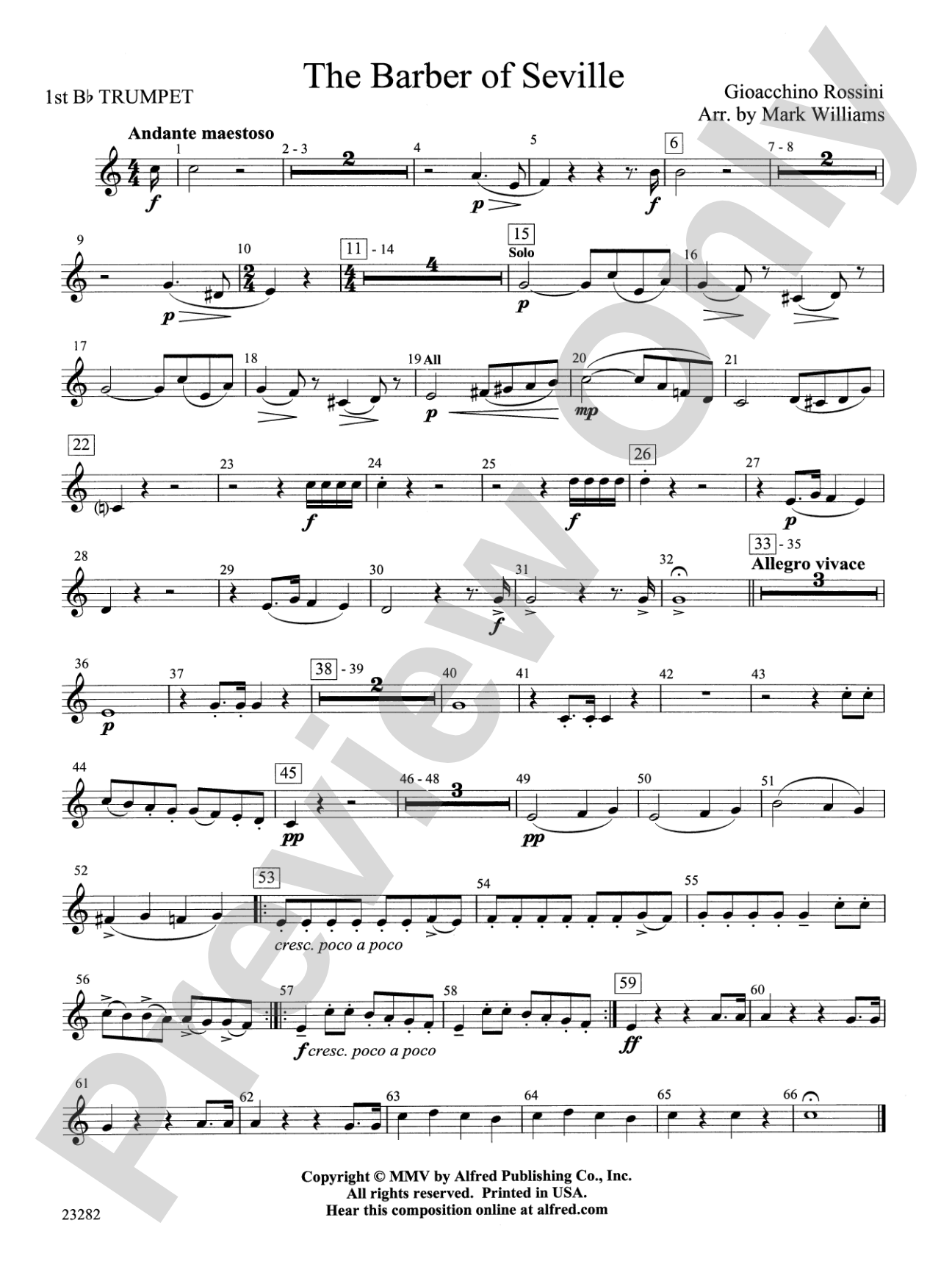 The Barber of Seville: 1st B-flat Trumpet