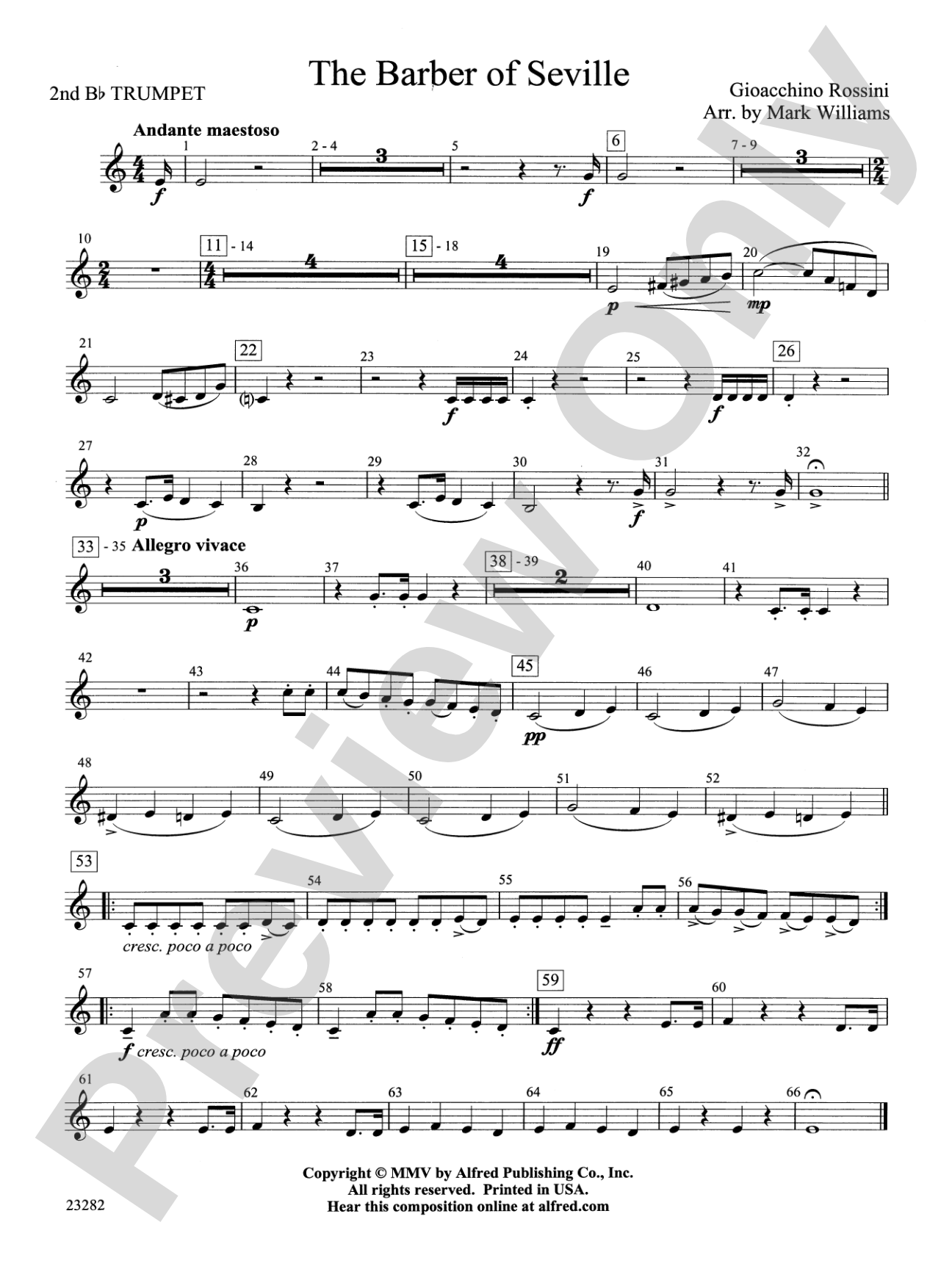 The Barber of Seville: 2nd B-flat Trumpet