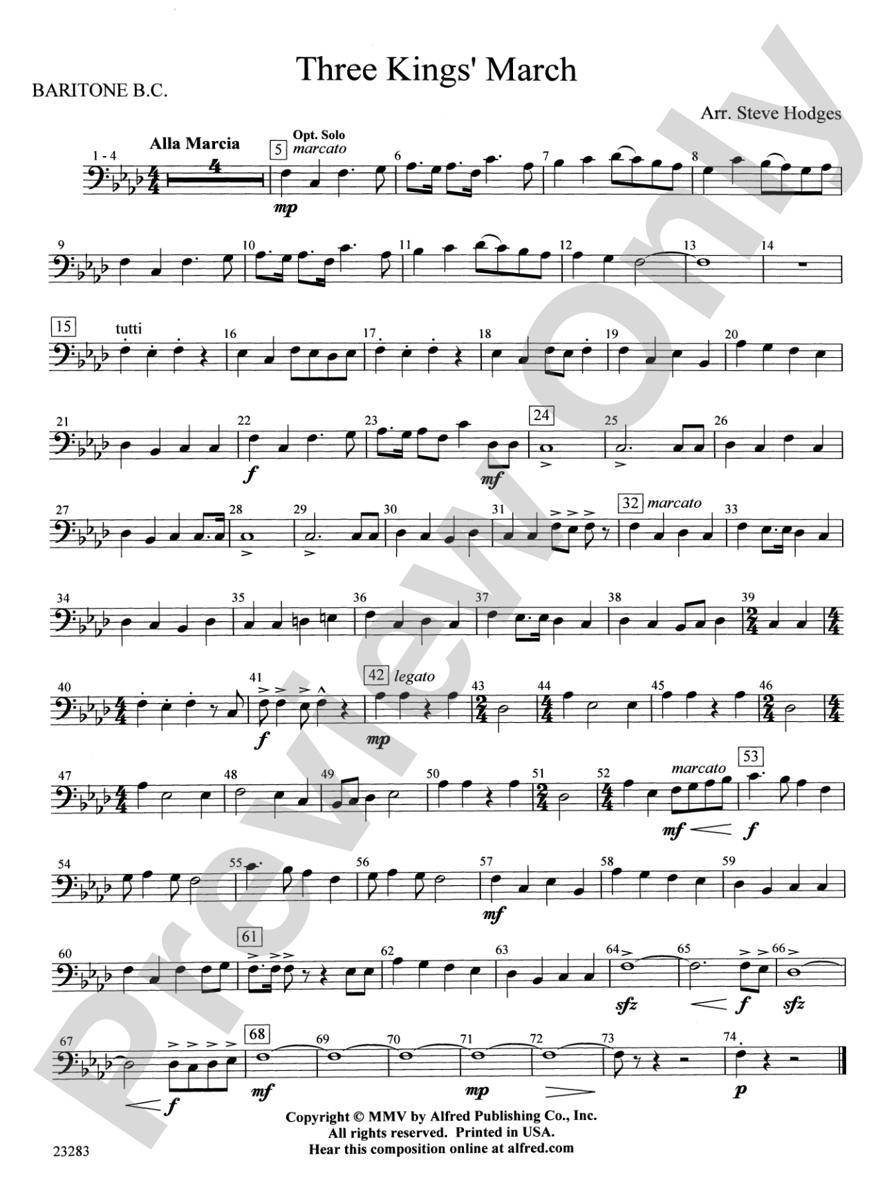 Three Kings' March: Baritone B.C.