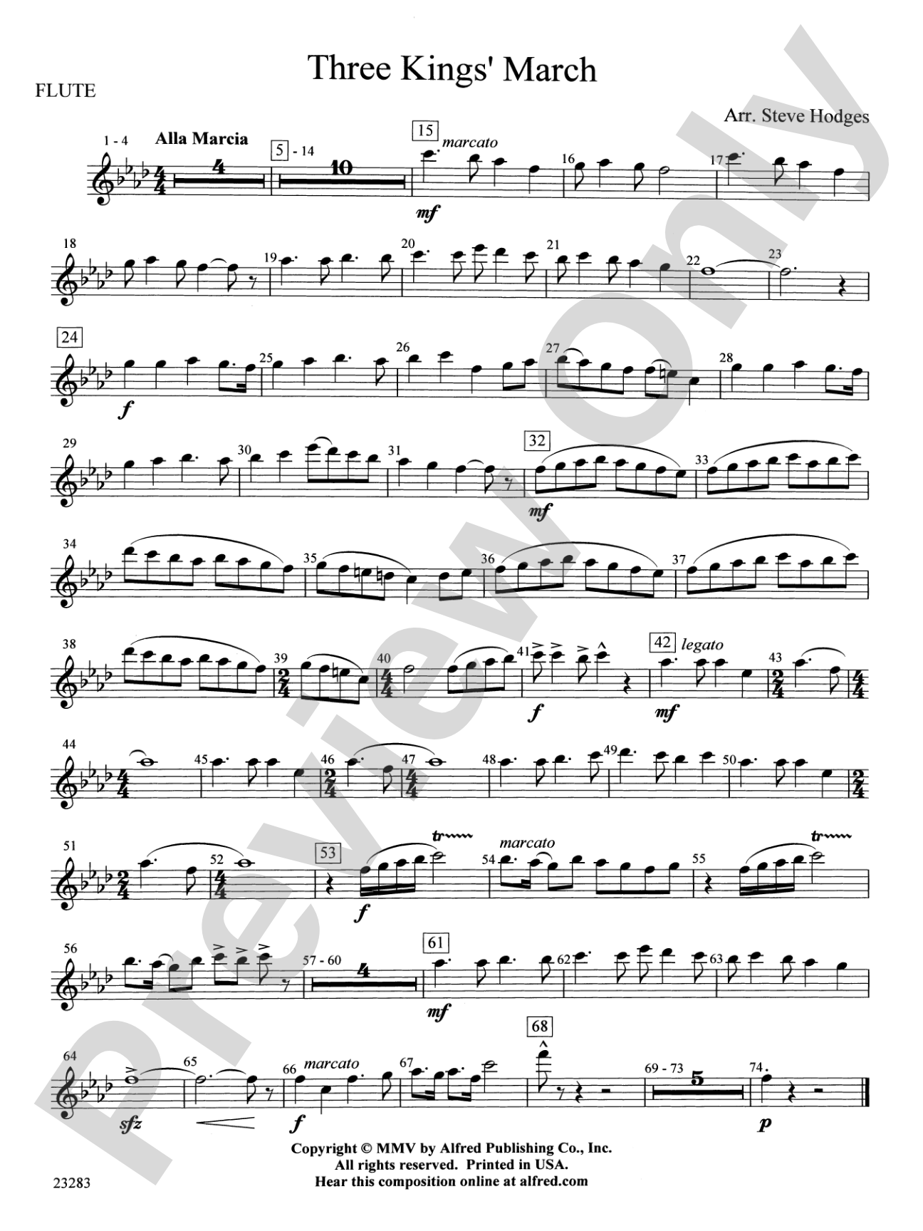 Three Kings' March: Flute