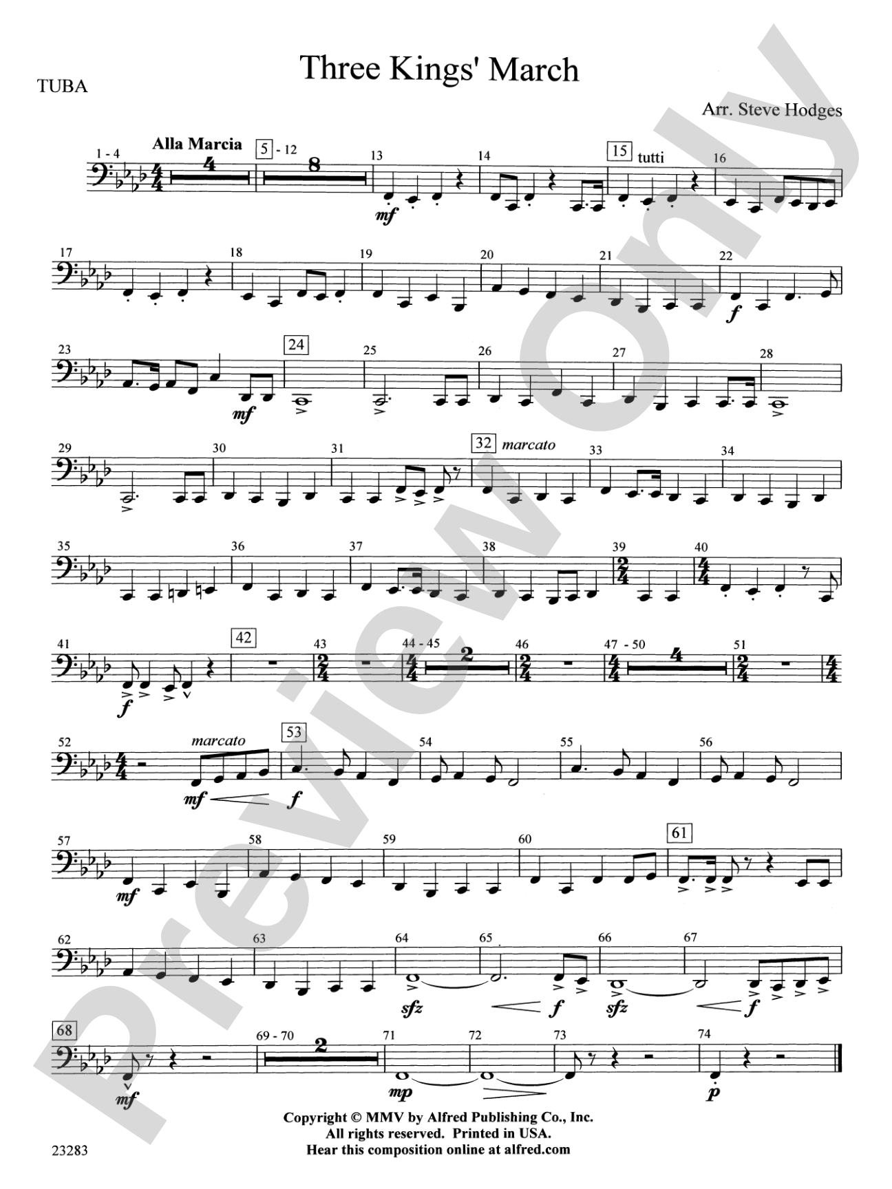 Three Kings' March: Tuba