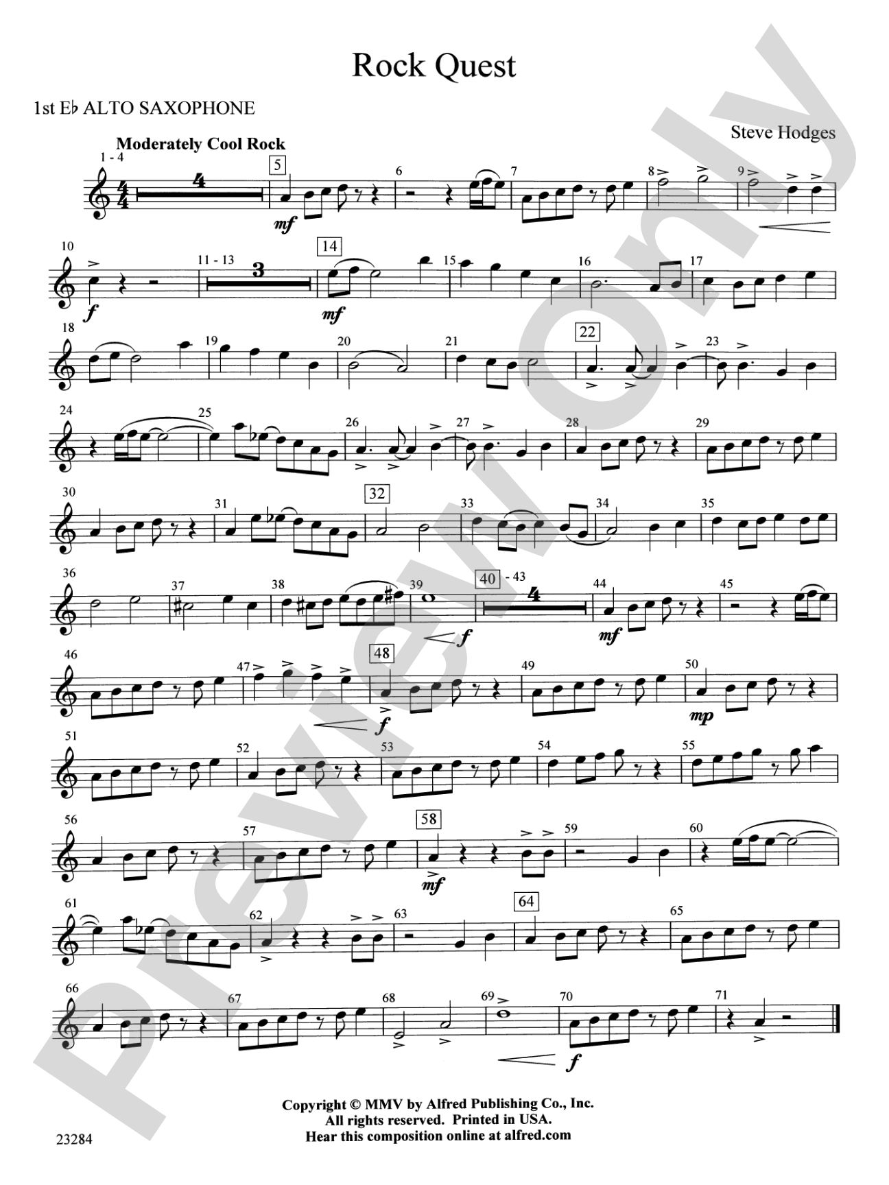 Rock Quest: E-flat Alto Saxophone