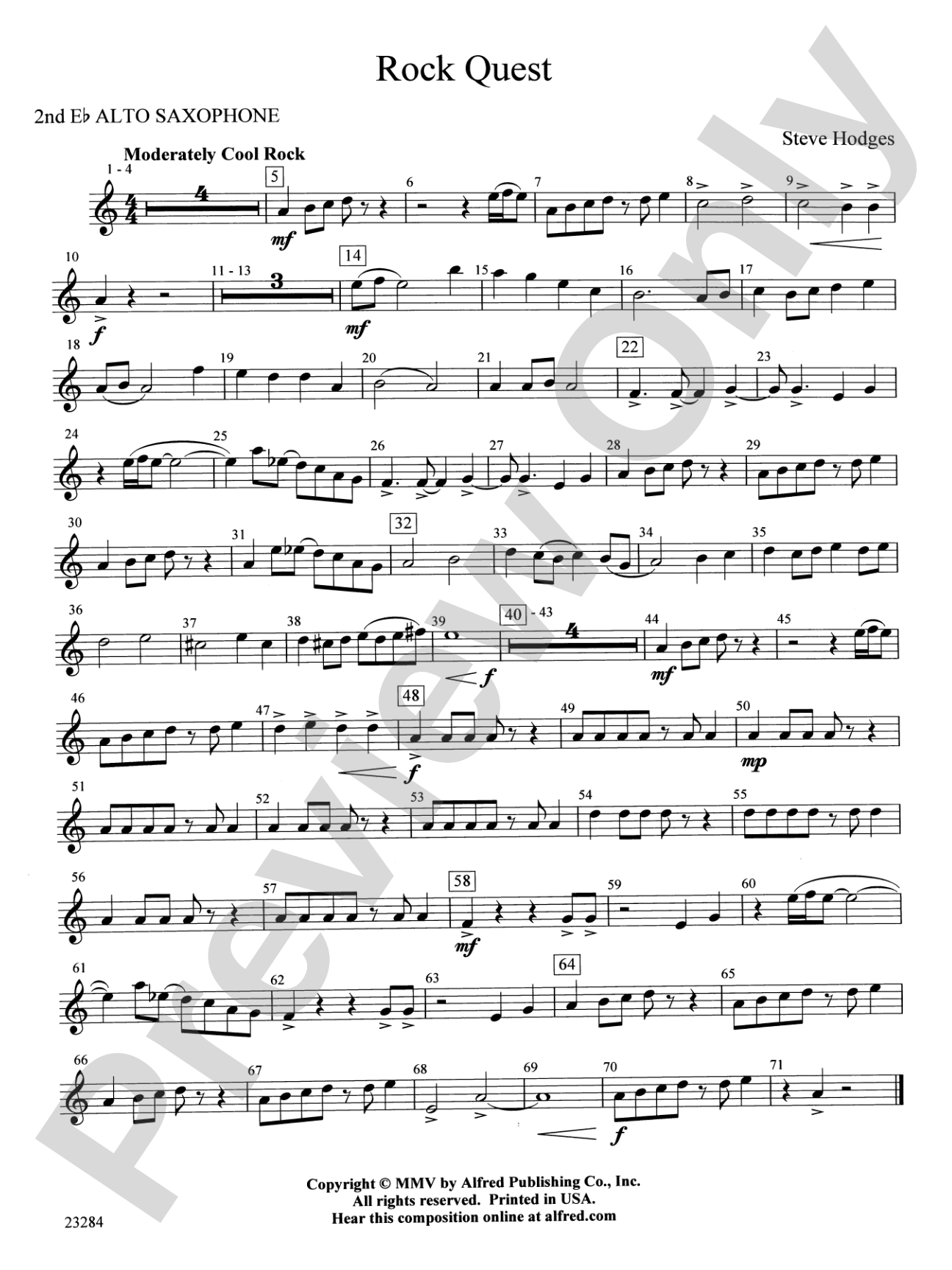 Rock Quest: 2nd E-flat Alto Saxophone