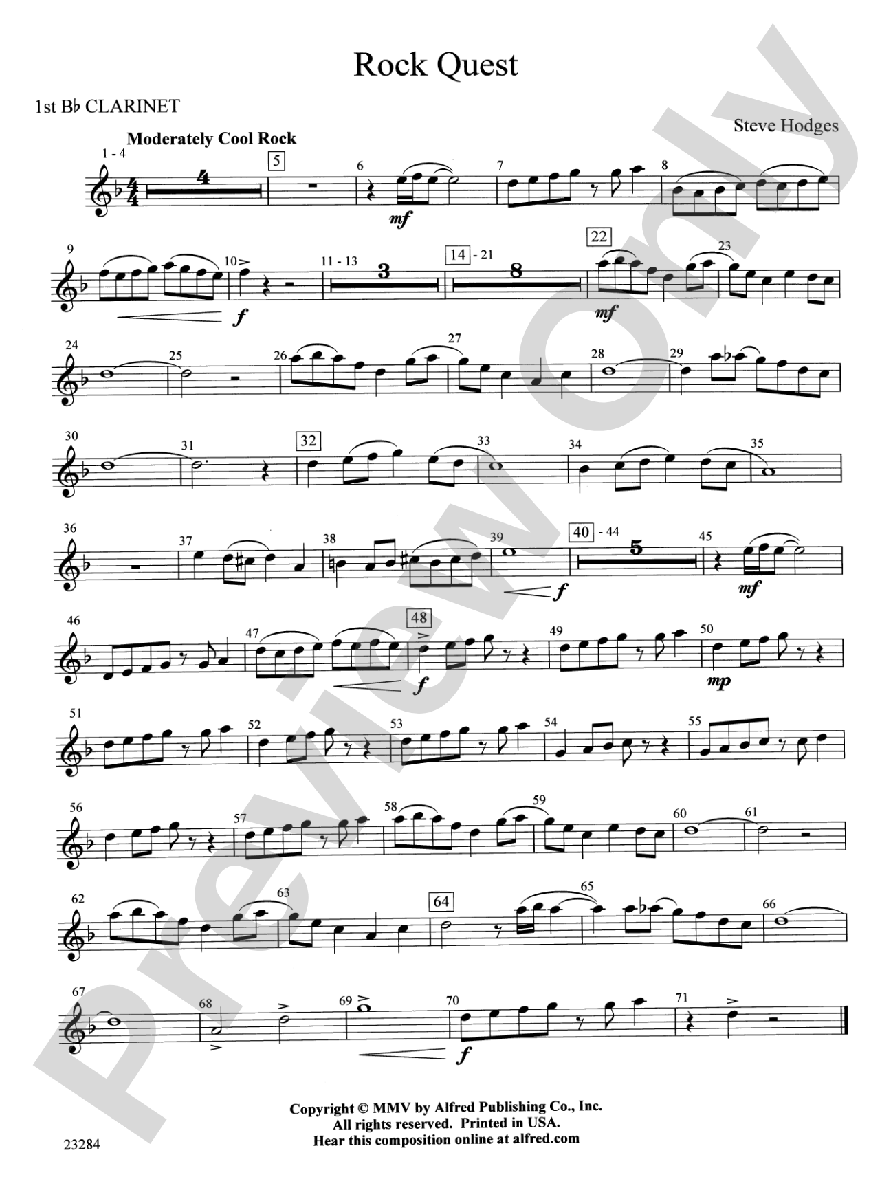 Rock Quest: 1st B-flat Clarinet