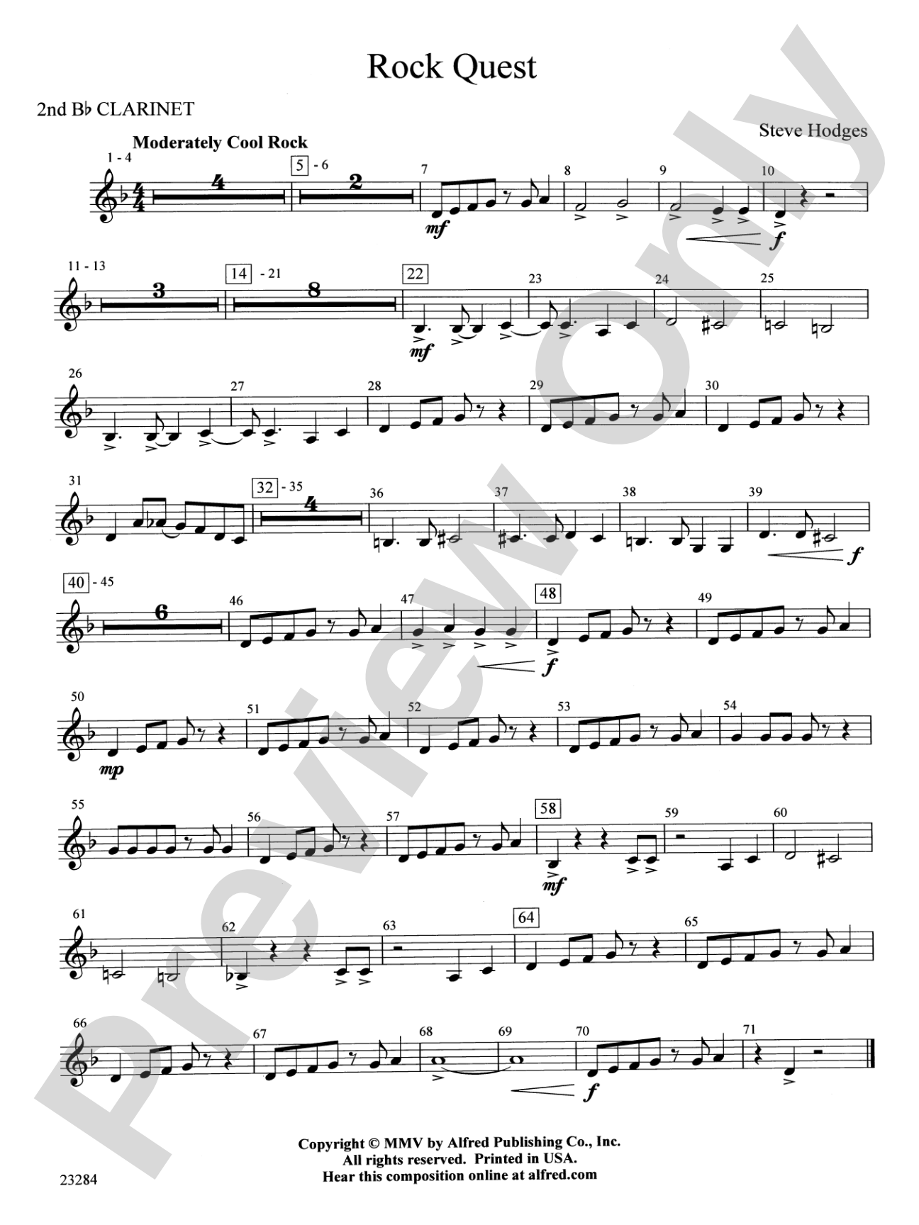 Rock Quest: 2nd B-flat Clarinet