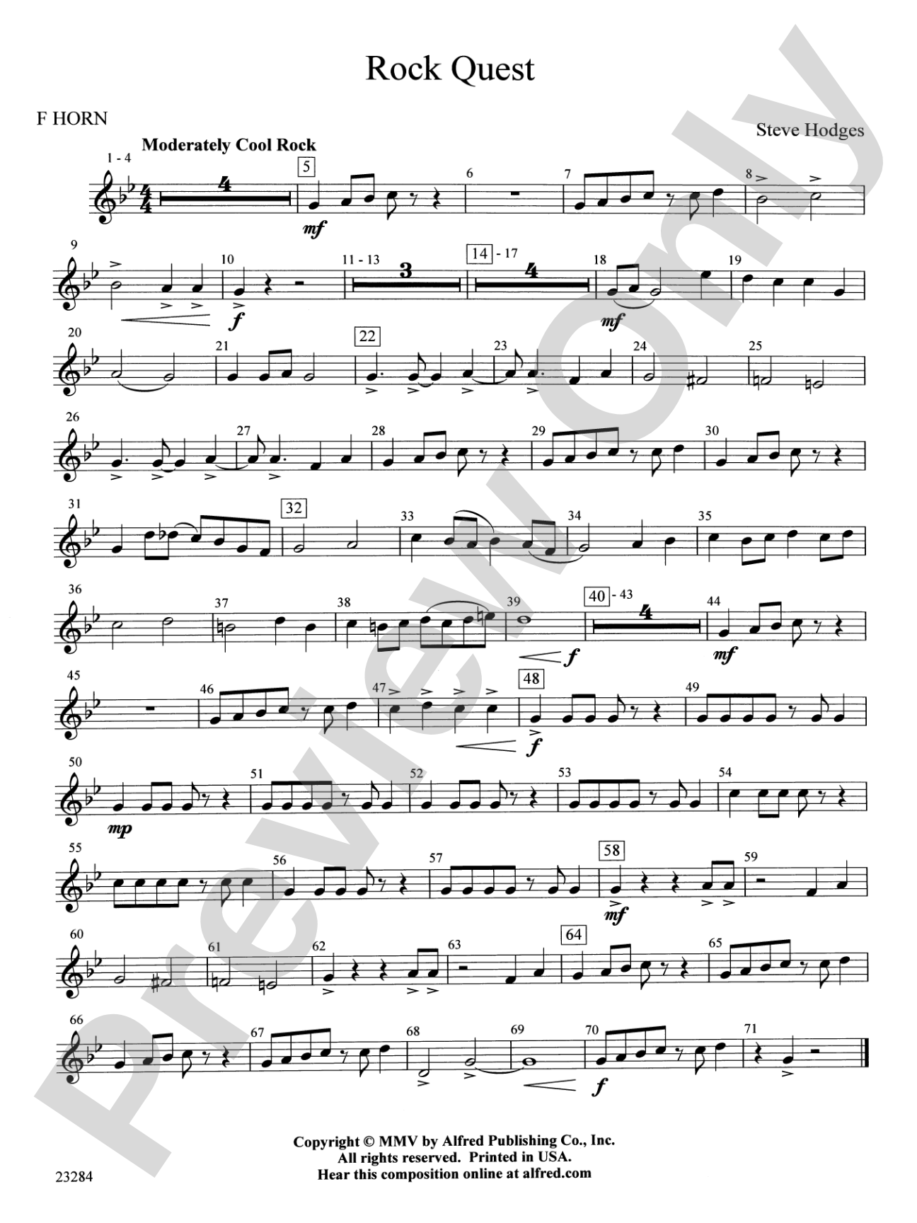 Rock Quest: 1st F Horn