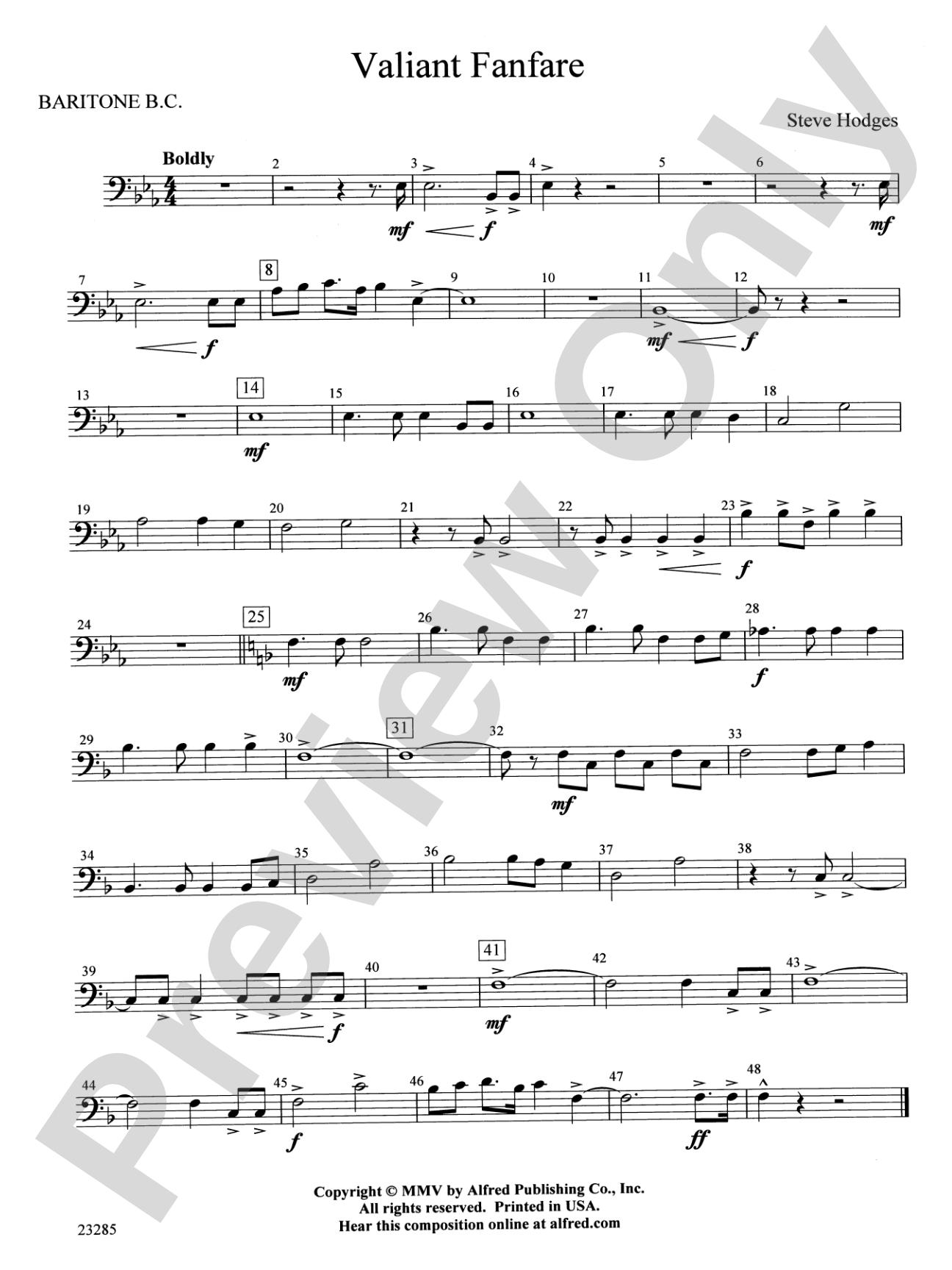 Valiant Fanfare: Baritone B.C.