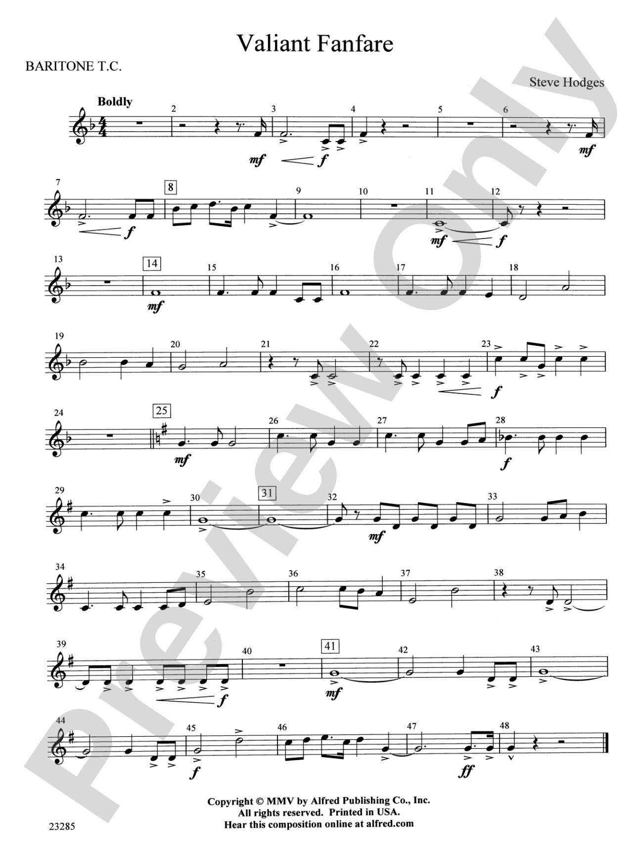 Valiant Fanfare: Baritone T.C.