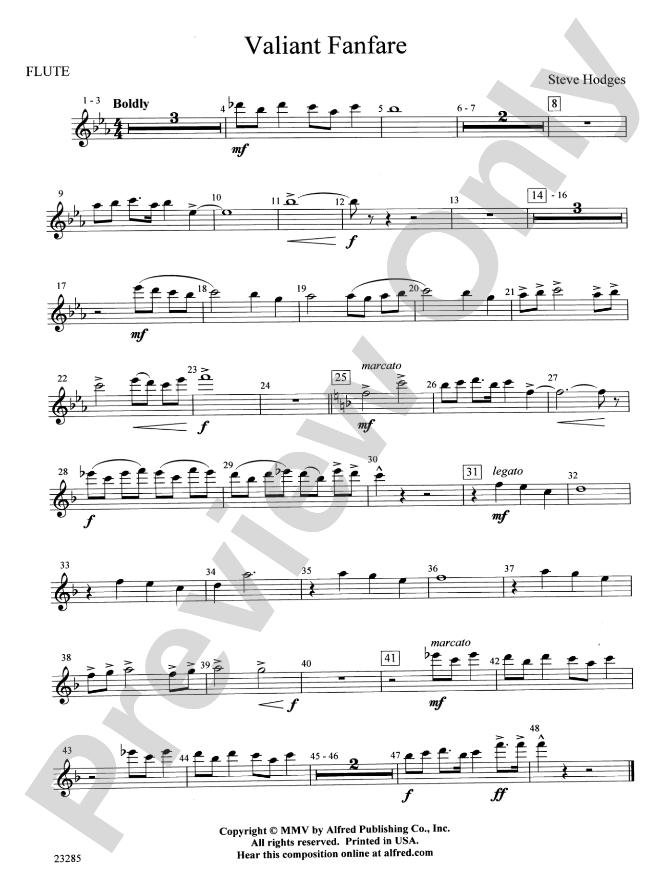 Valiant Fanfare: Flute