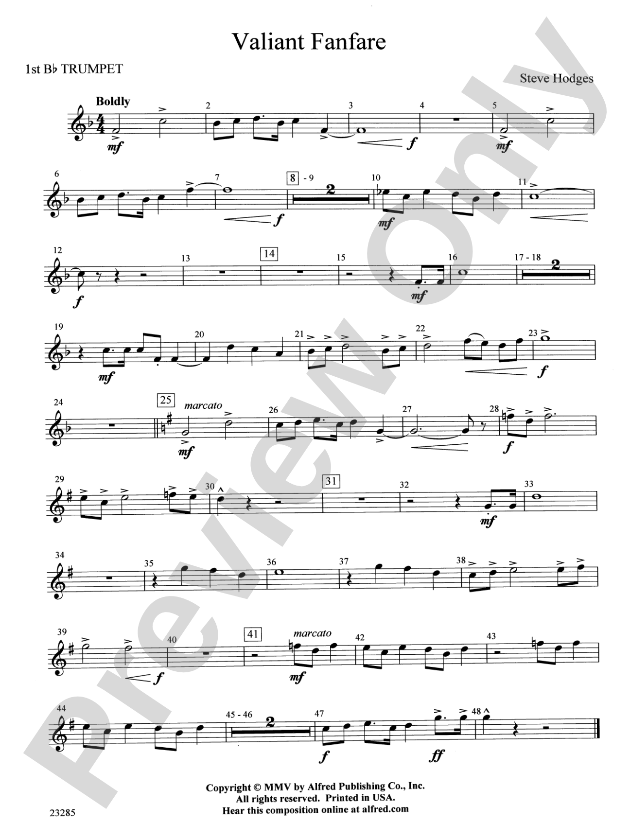 Valiant Fanfare: 1st B-flat Trumpet