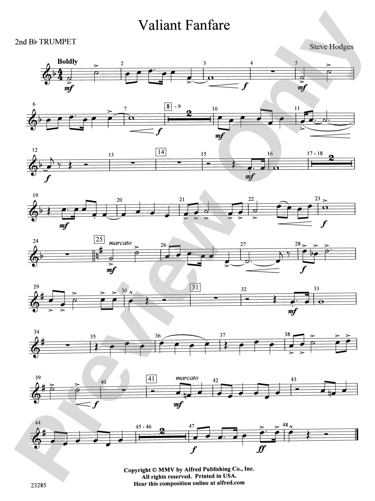 Valiant Fanfare: 2nd B-flat Trumpet