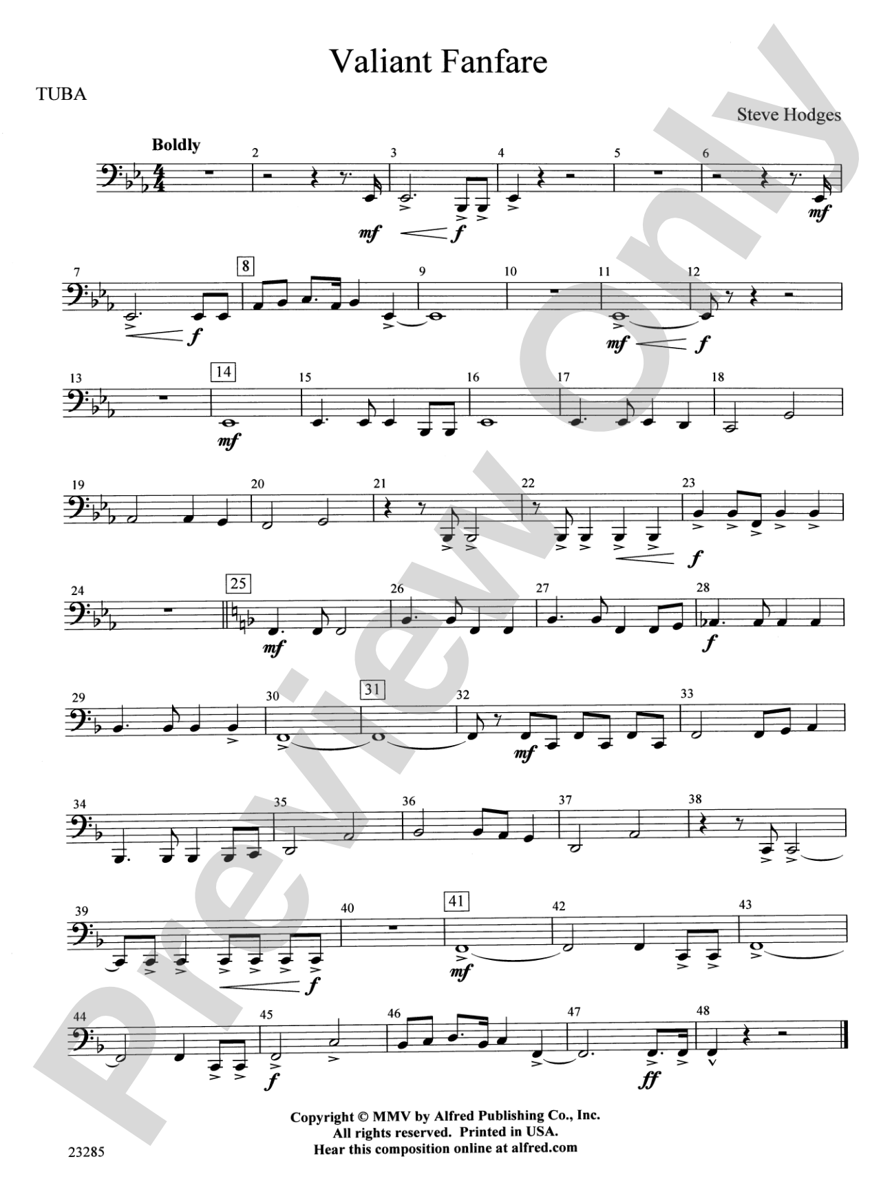 Valiant Fanfare: Tuba
