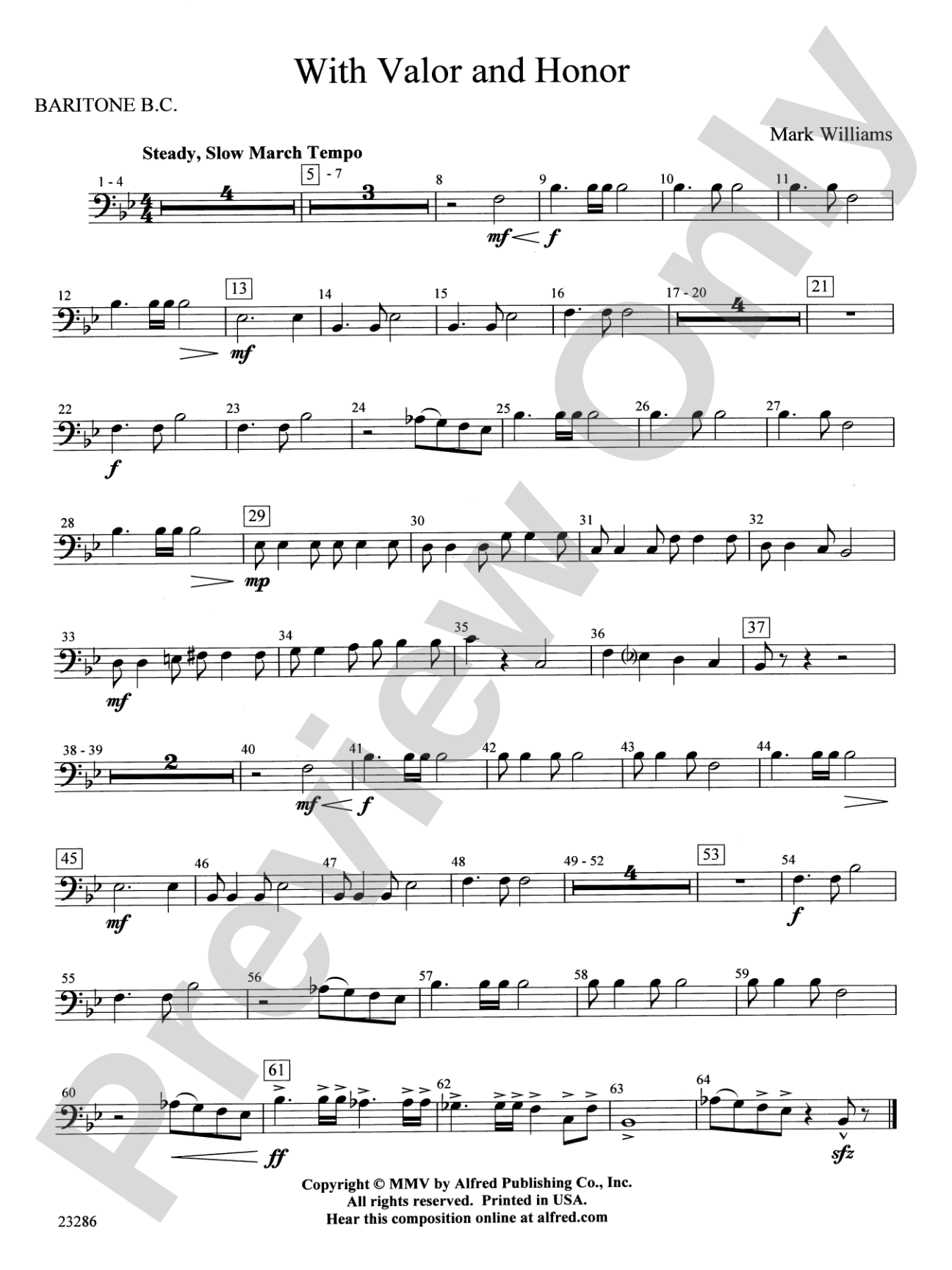 With Valor and Honor: Baritone B.C.