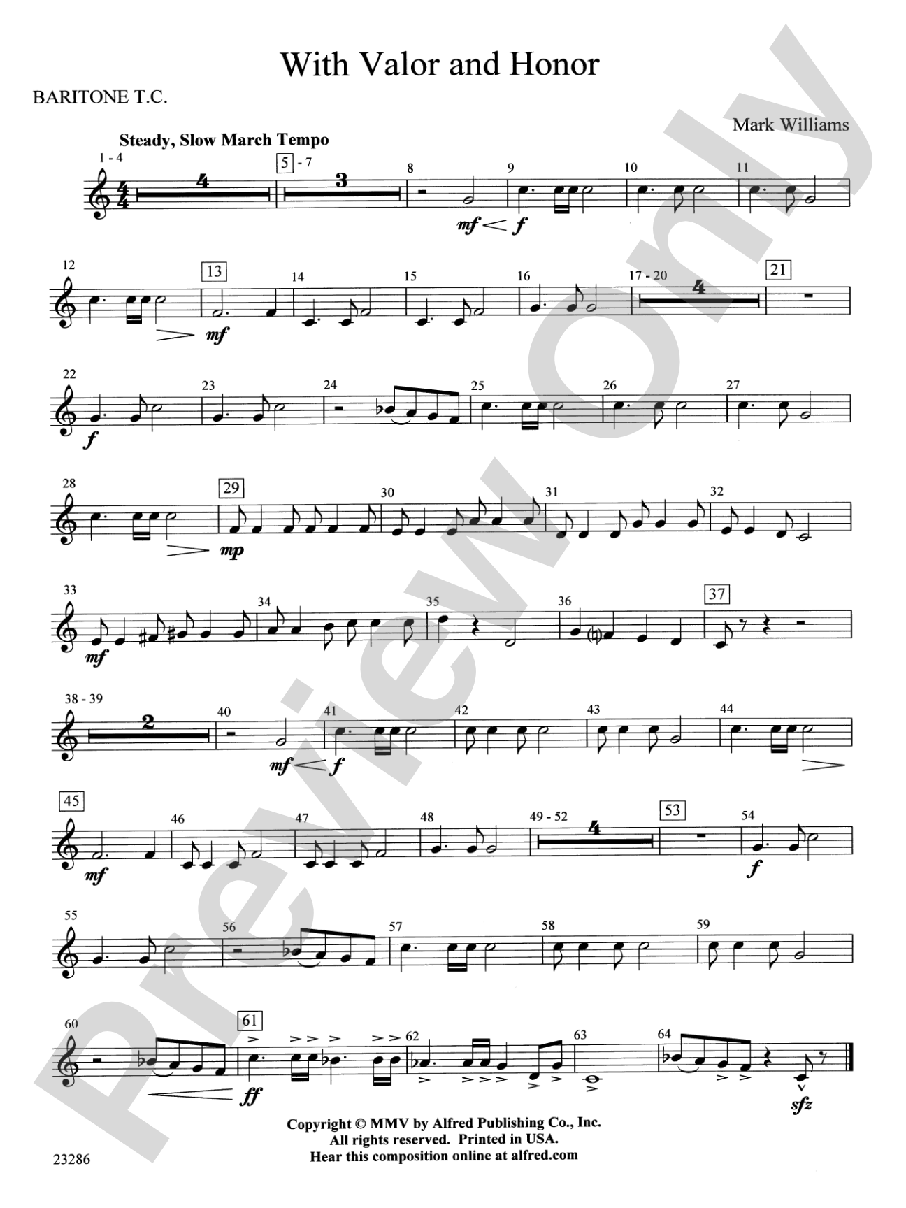 With Valor and Honor: Baritone T.C.