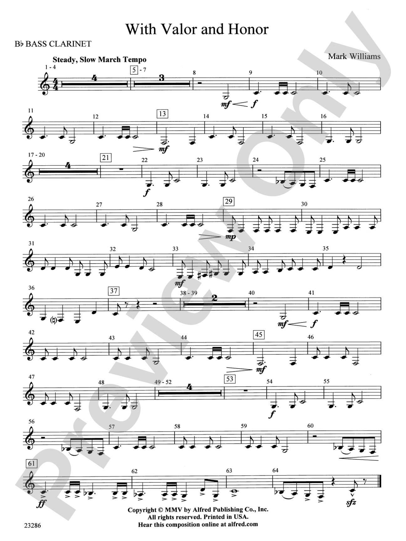 With Valor and Honor: B-flat Bass Clarinet