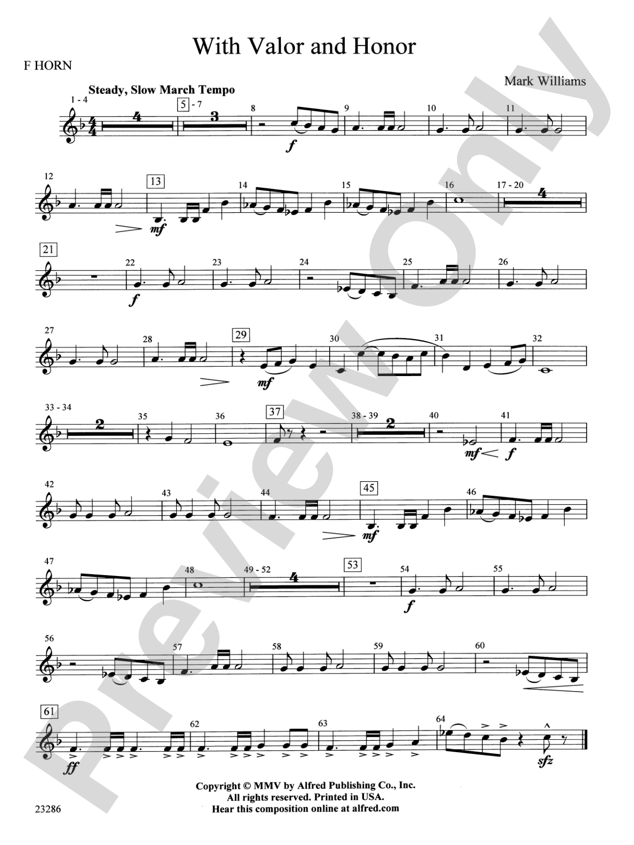 With Valor and Honor: 1st F Horn