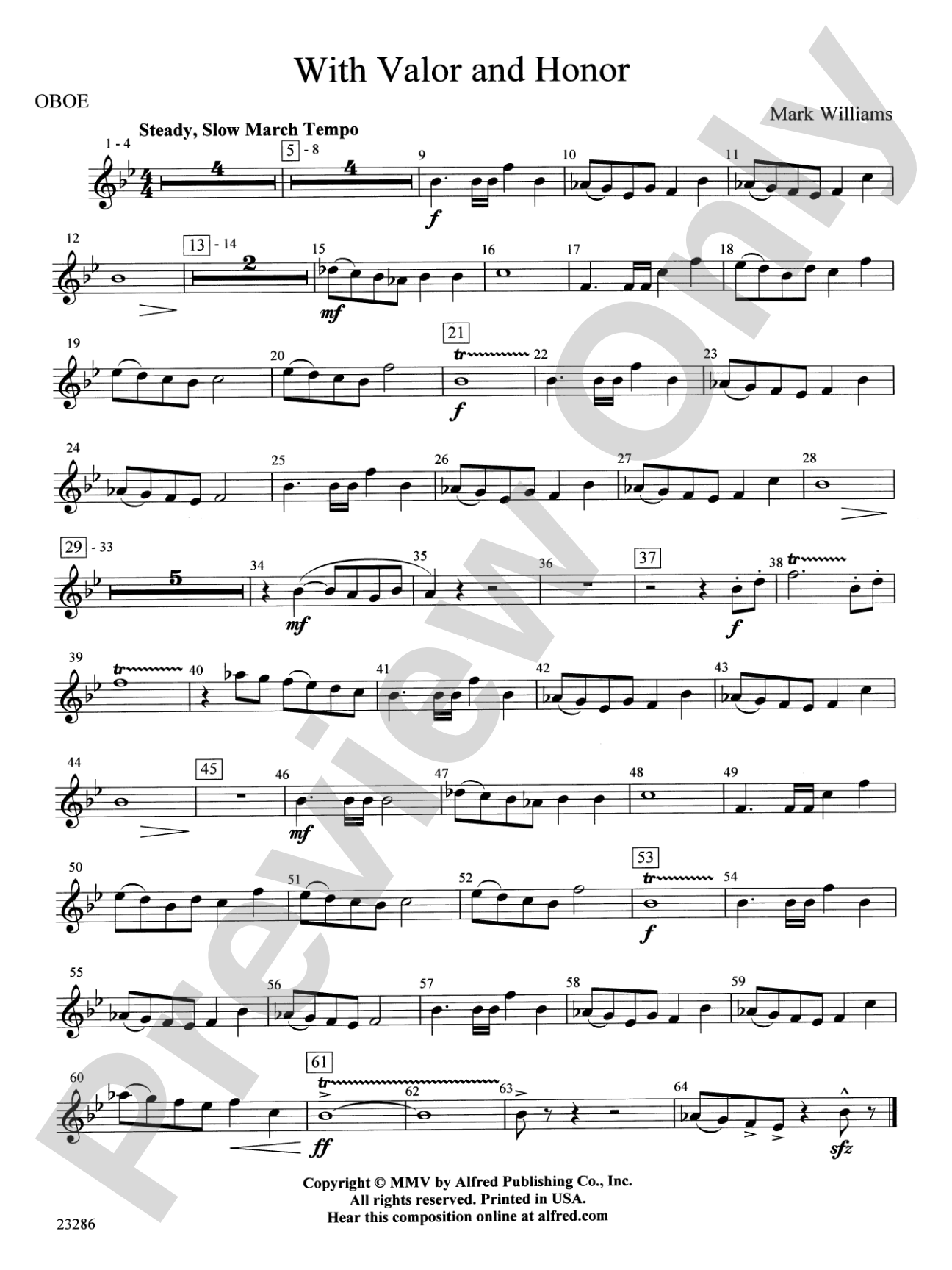 With Valor and Honor: Oboe