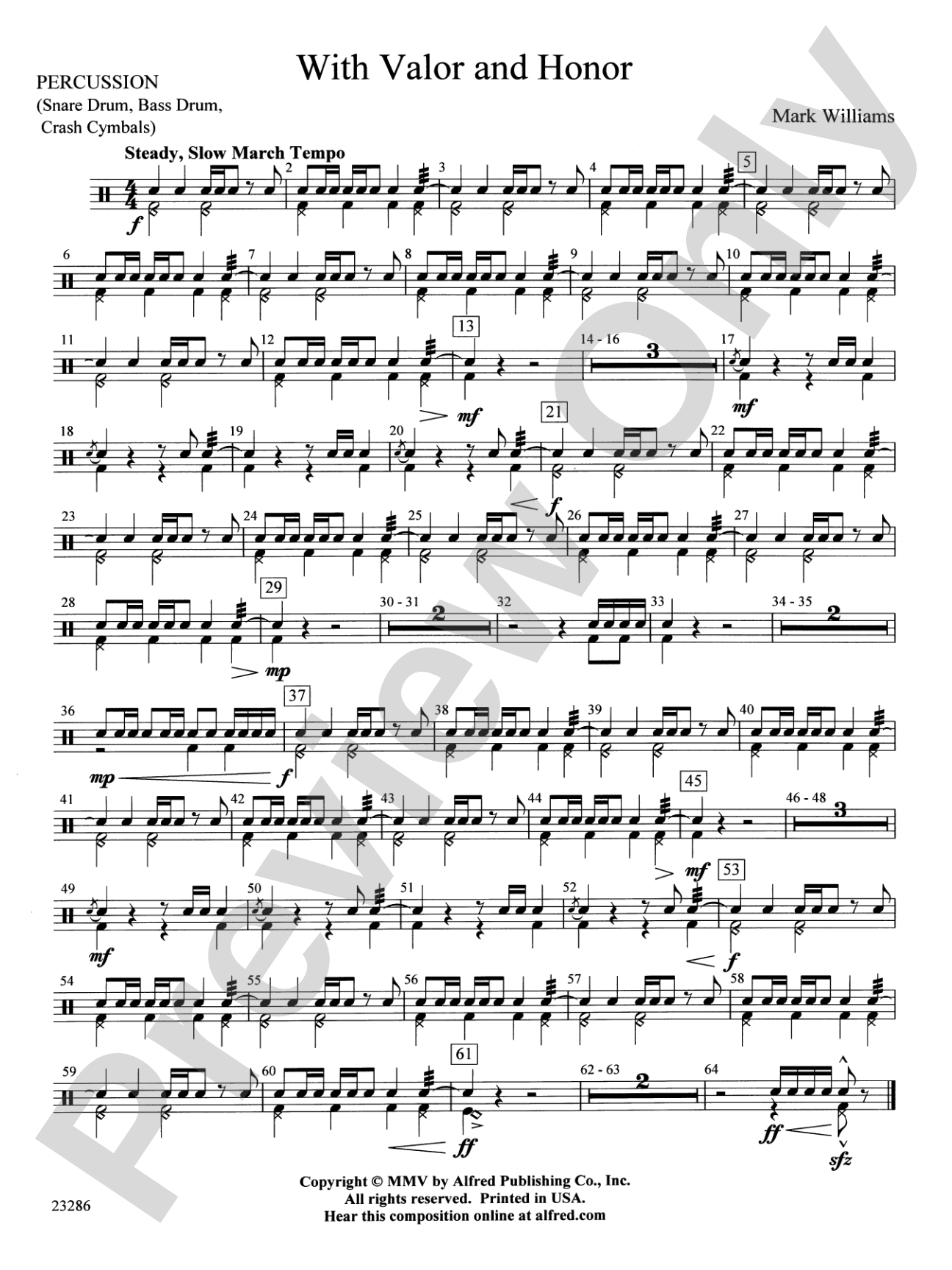 With Valor and Honor: 1st Percussion