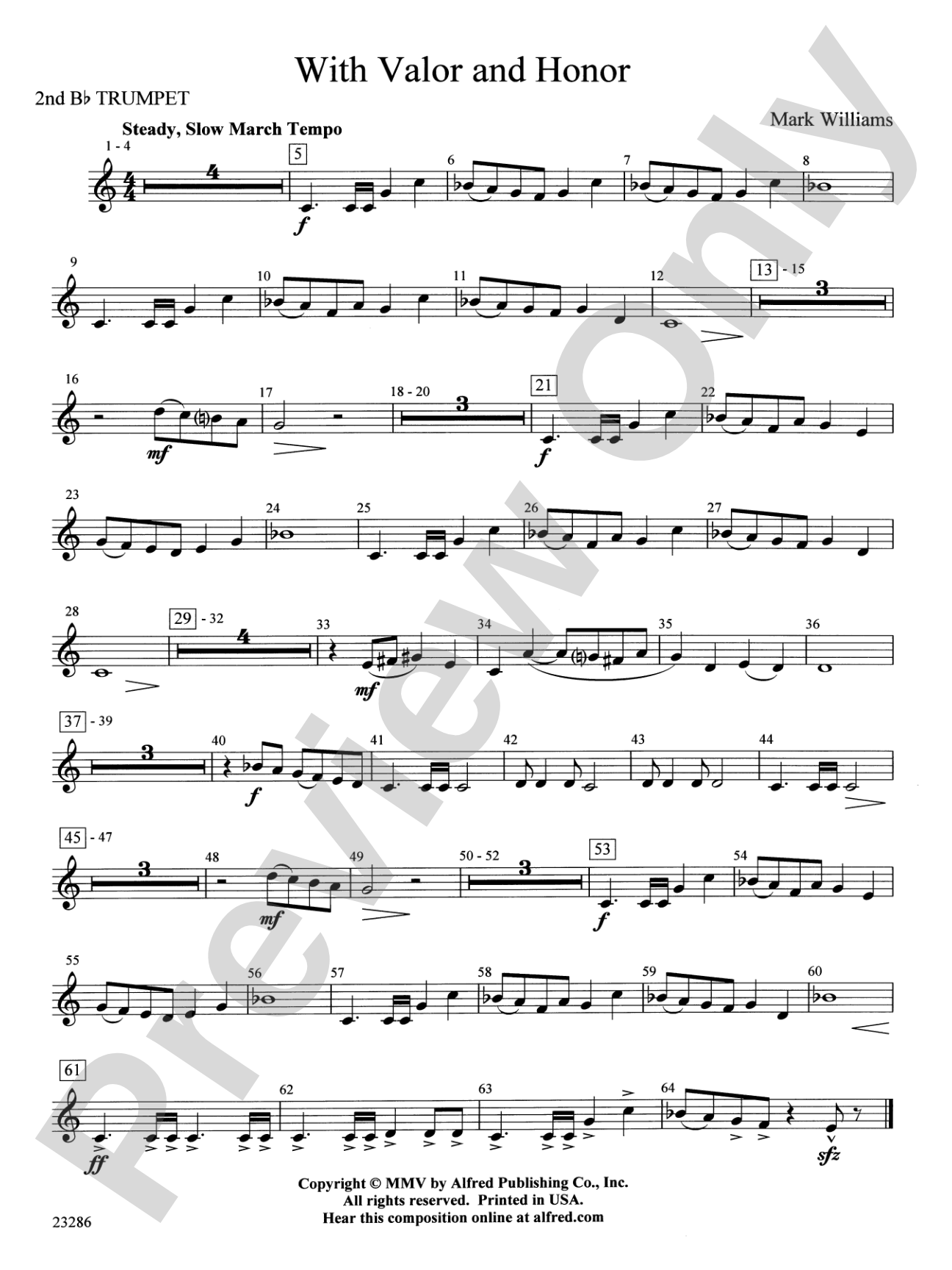 With Valor and Honor: 2nd B-flat Trumpet
