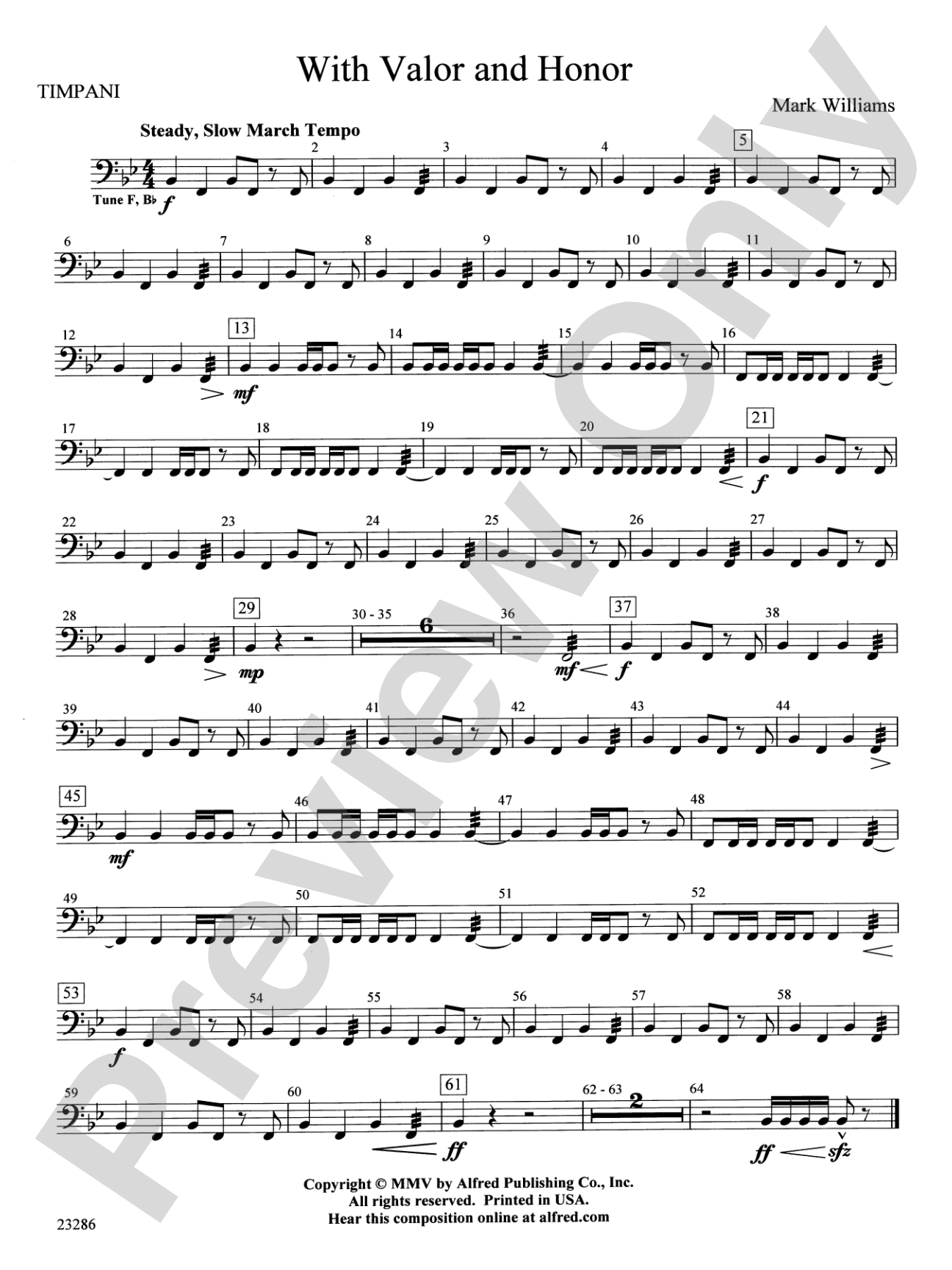 With Valor and Honor: Timpani