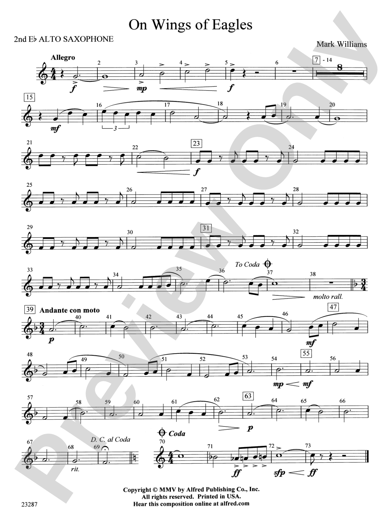 On Wings of Eagles: 2nd E-flat Alto Saxophone