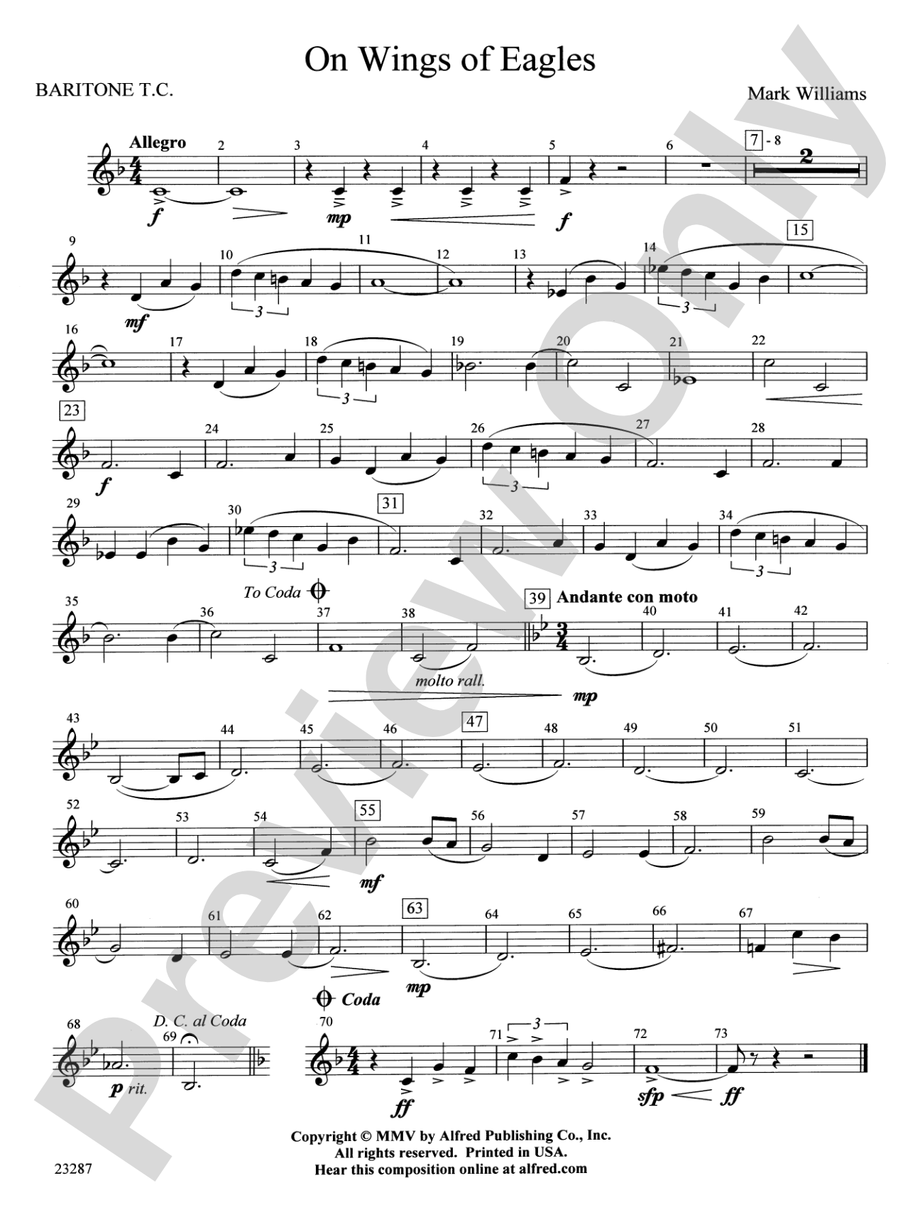 On Wings of Eagles: Baritone T.C.