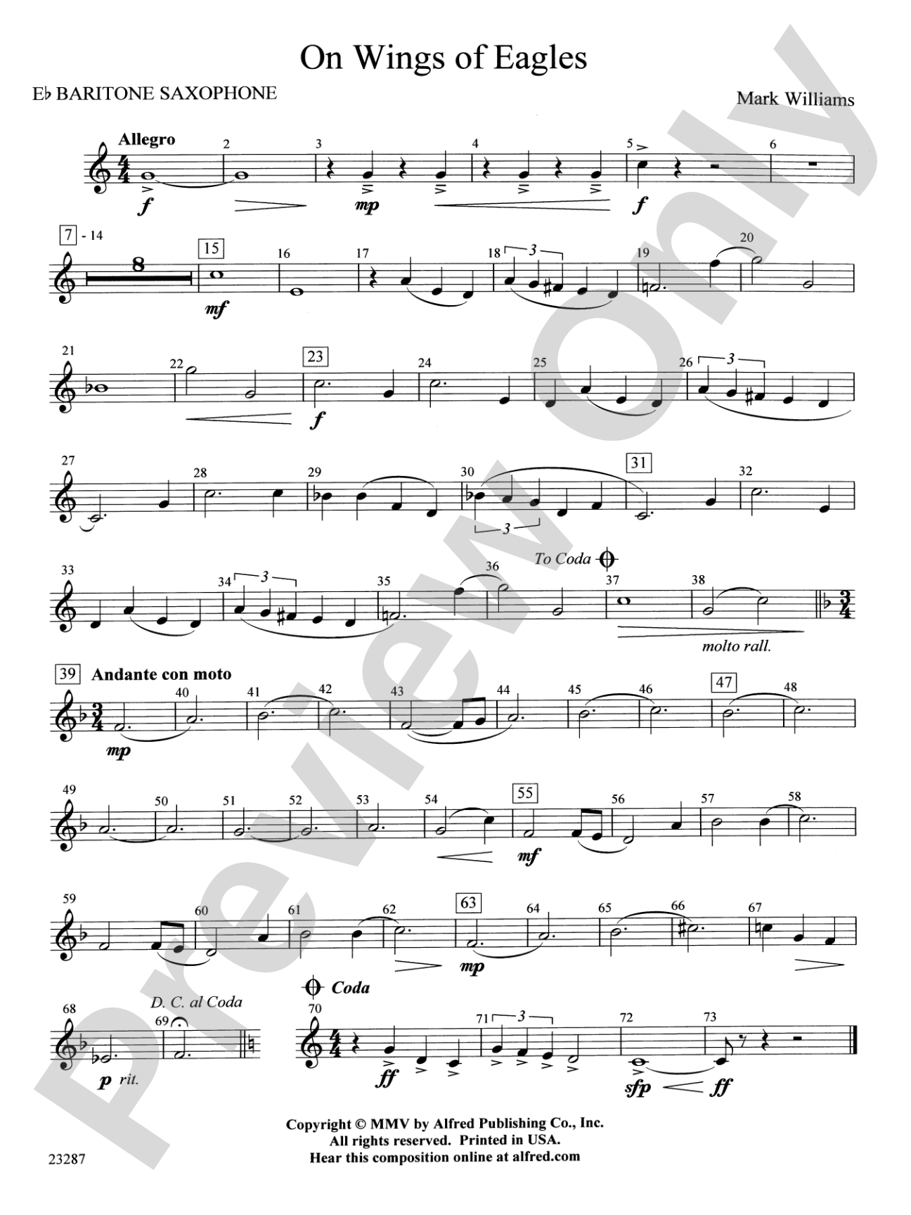 On Wings of Eagles: E-flat Baritone Saxophone