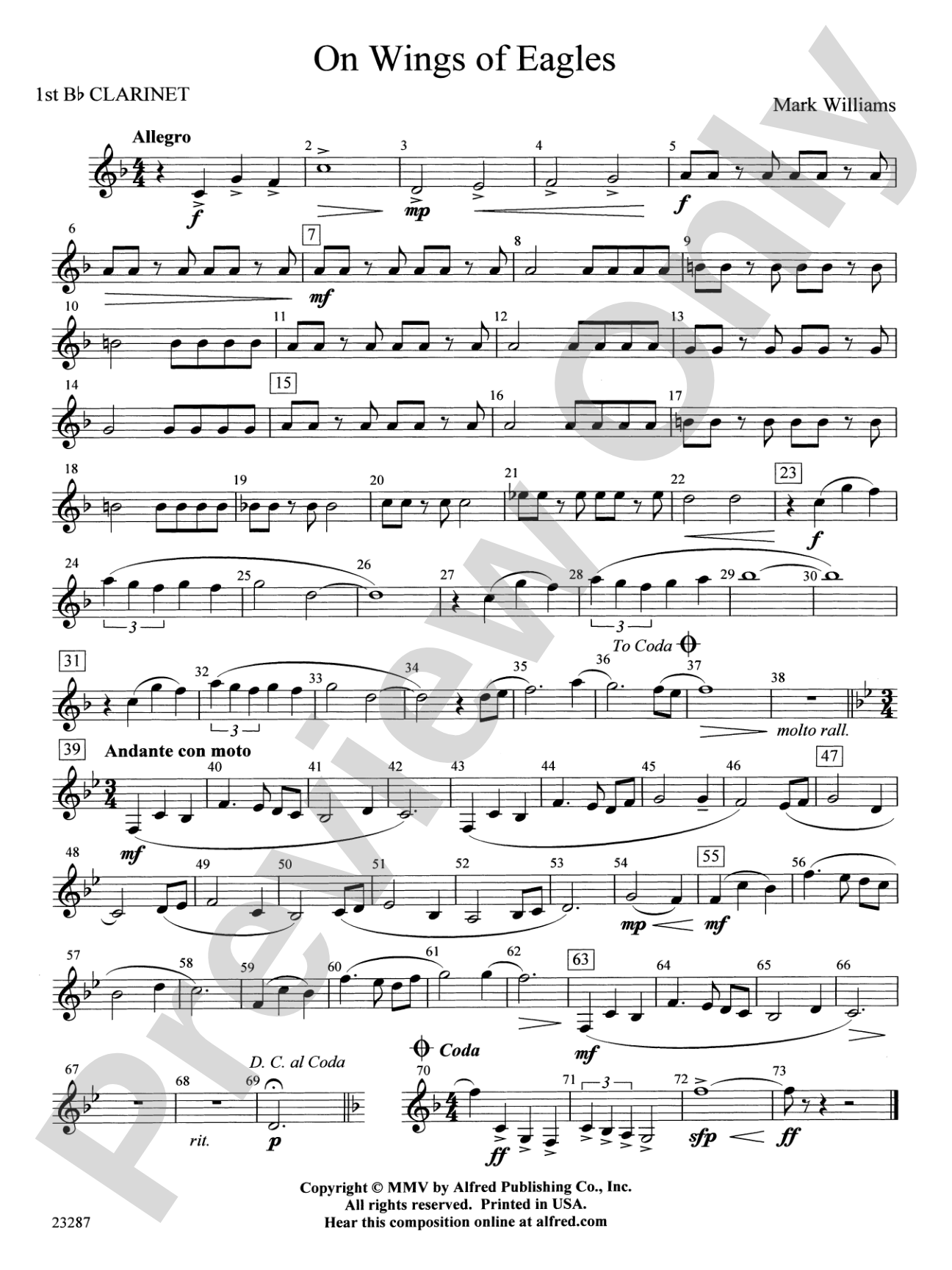 On Wings of Eagles: 1st B-flat Clarinet
