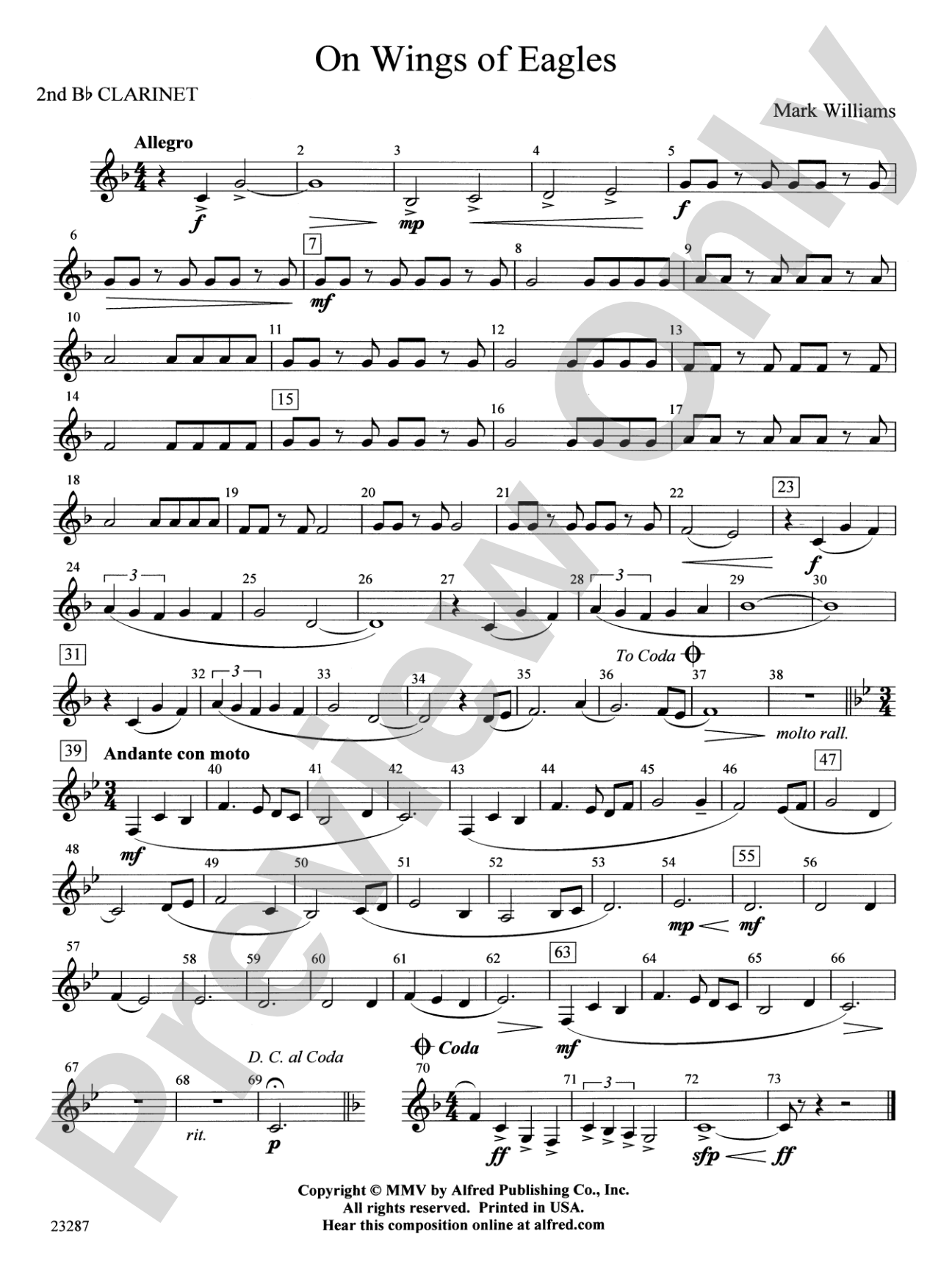 On Wings of Eagles: 2nd B-flat Clarinet