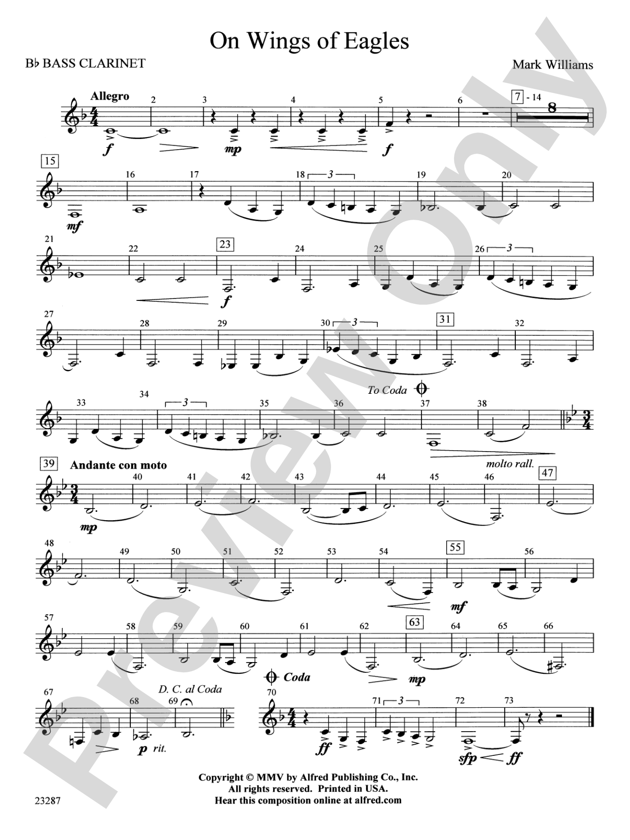 On Wings of Eagles: B-flat Bass Clarinet
