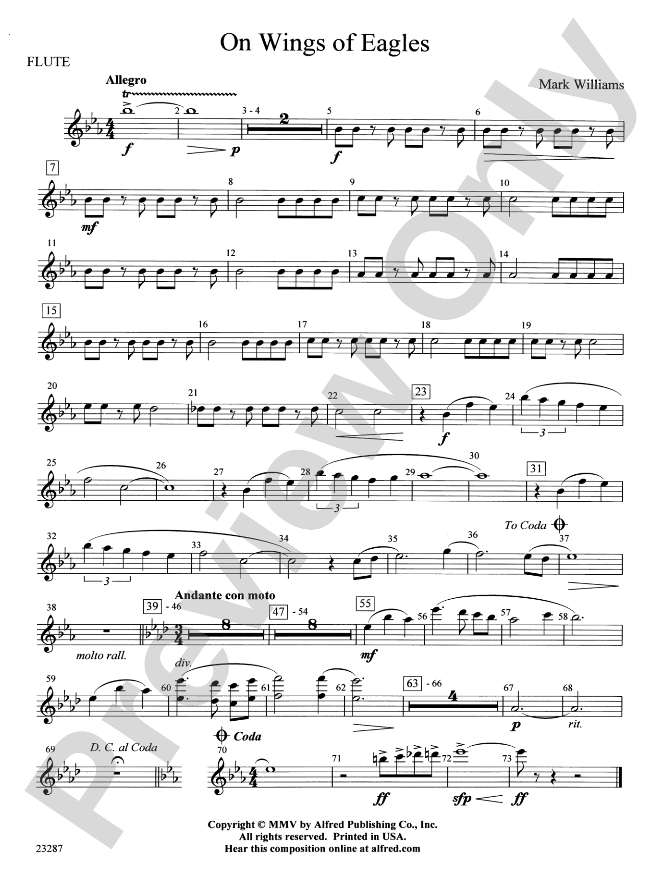 On Wings of Eagles: Flute